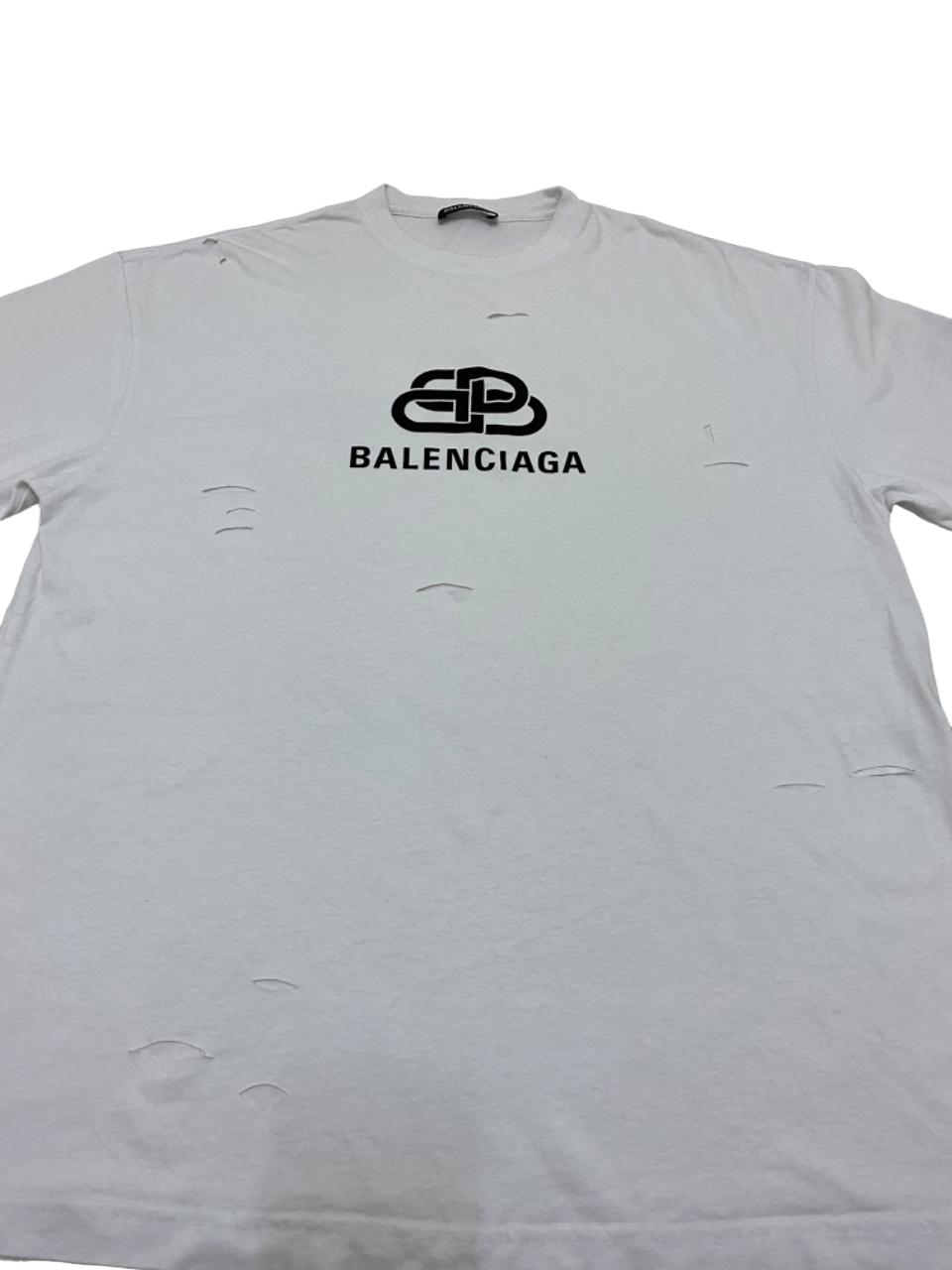 Balenciaga Oversized Balenciaga Interlock Distressed T Shirt Size US XS / EU 42 / 0 - 2 Thumbnail