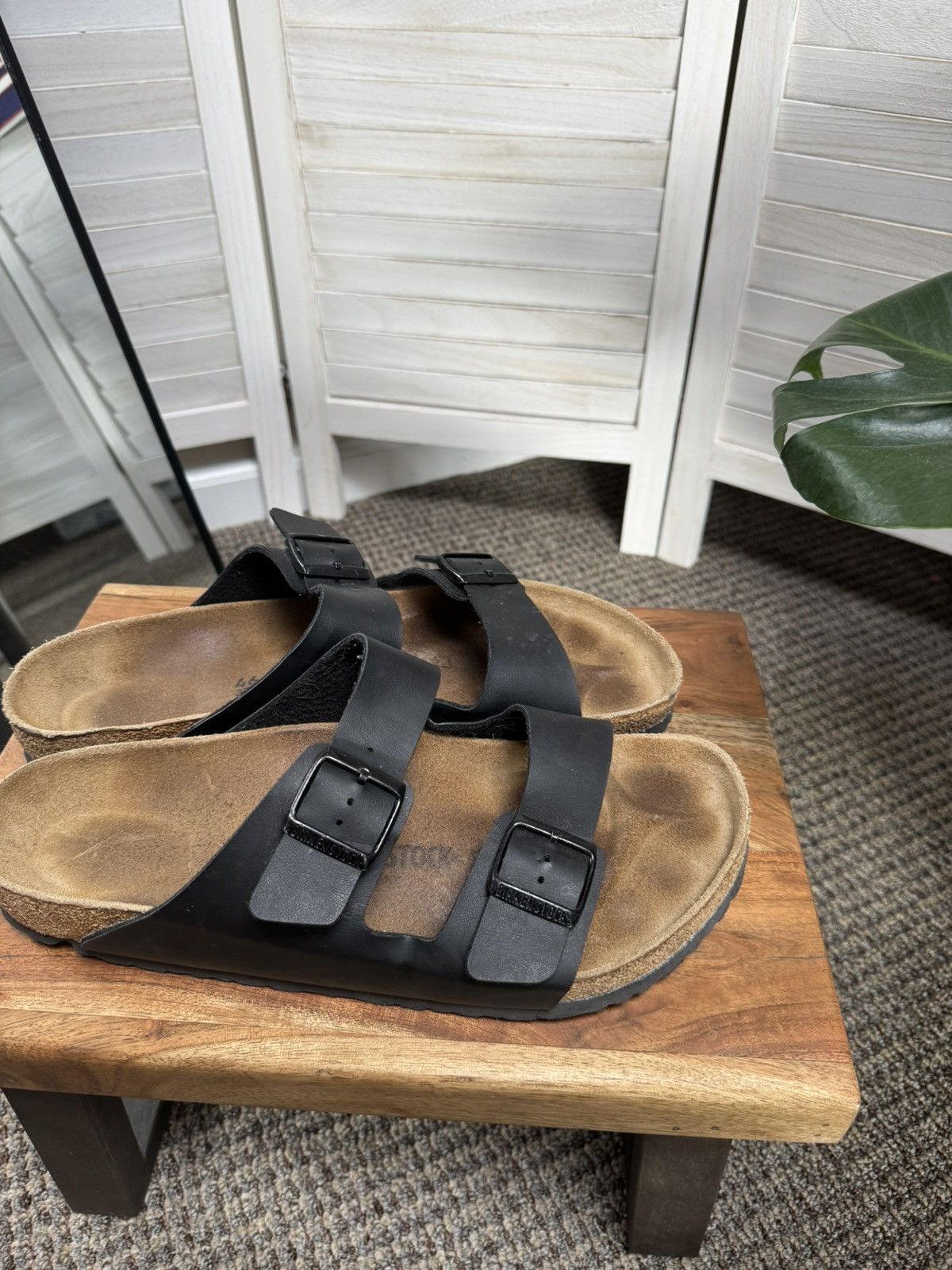 Birkenstock Men’s Leather Sandals Birkenstock Arizona Black Size:12 Size US 12 / EU 45 - 13 Thumbnail