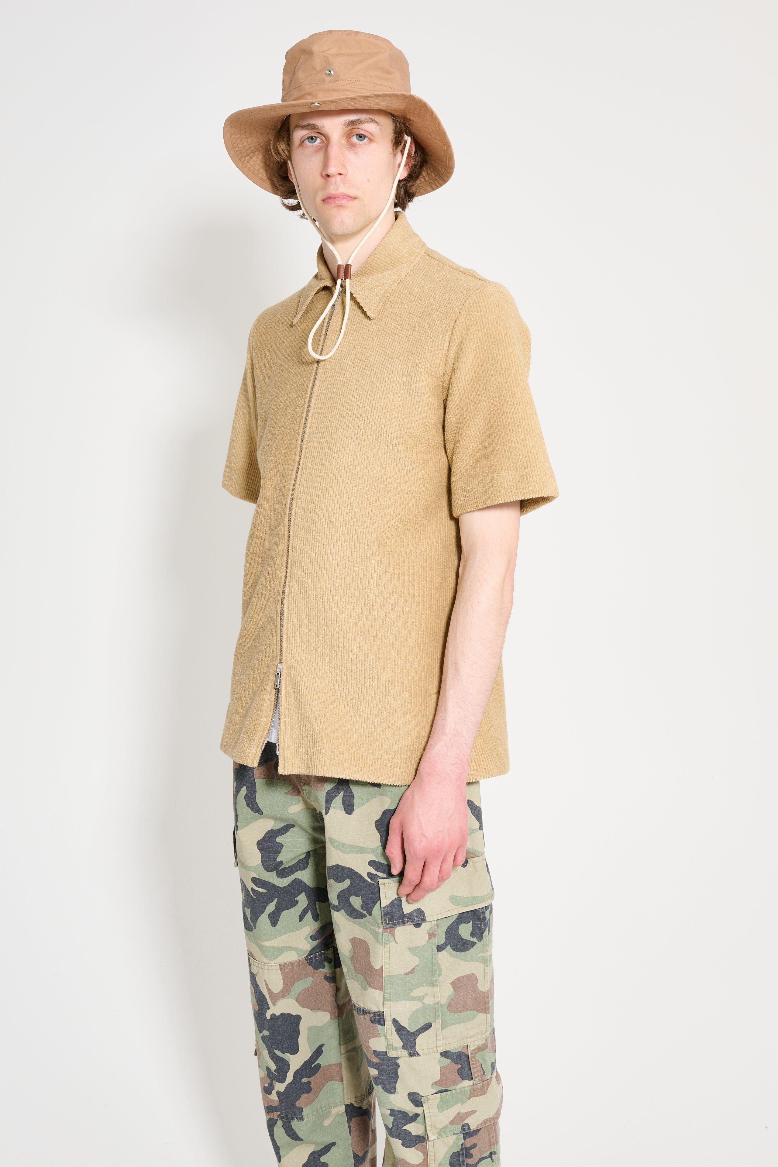 Jil Sander o1w1db10825 Zip Shirt in Beige Size US XL / EU 56 / 4 - 2 Thumbnail