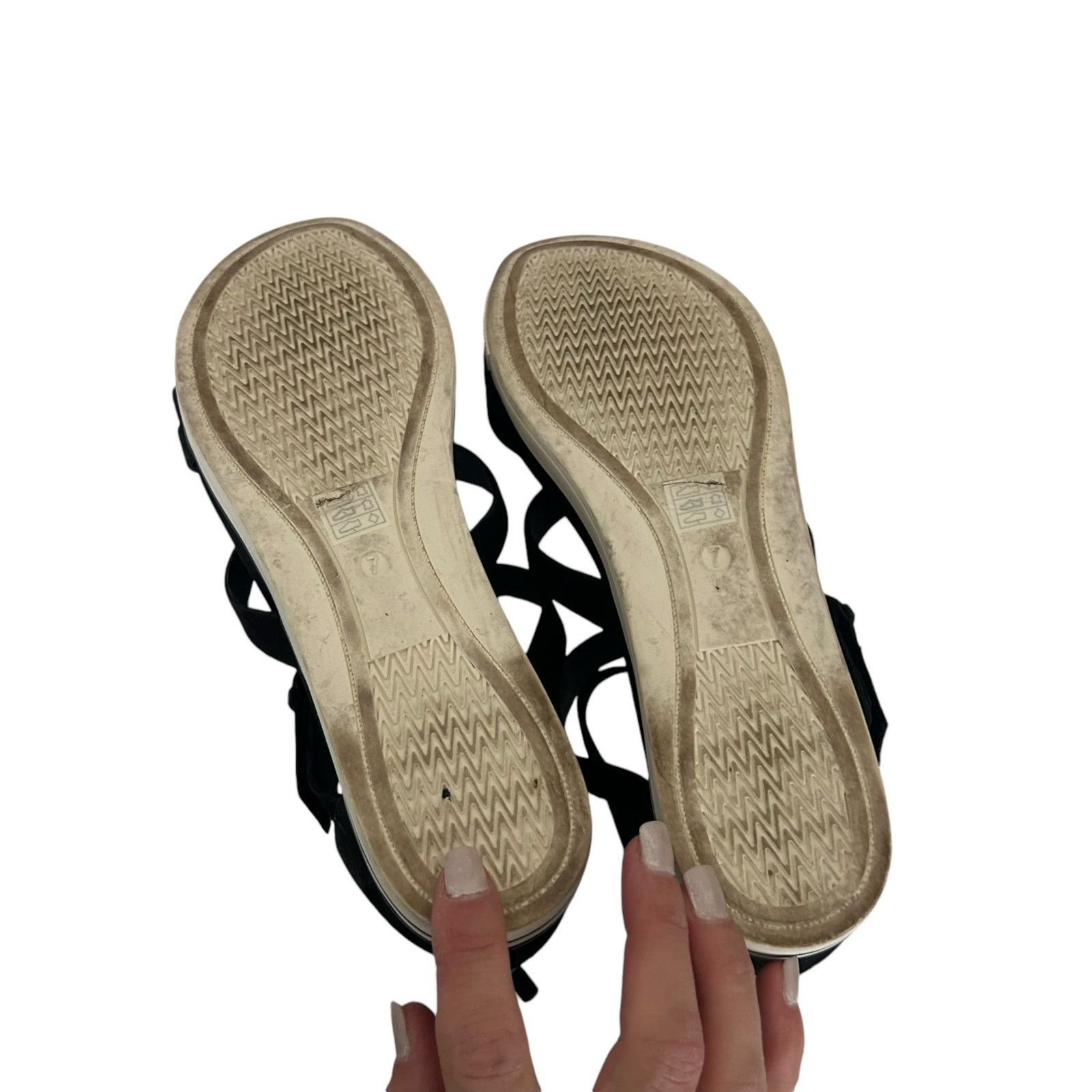 Eileen Fisher Eileen Fisher Black Sola Tumbled Nubuck Sandals Sz 7 Size US 7 / IT 37 - 6 Thumbnail
