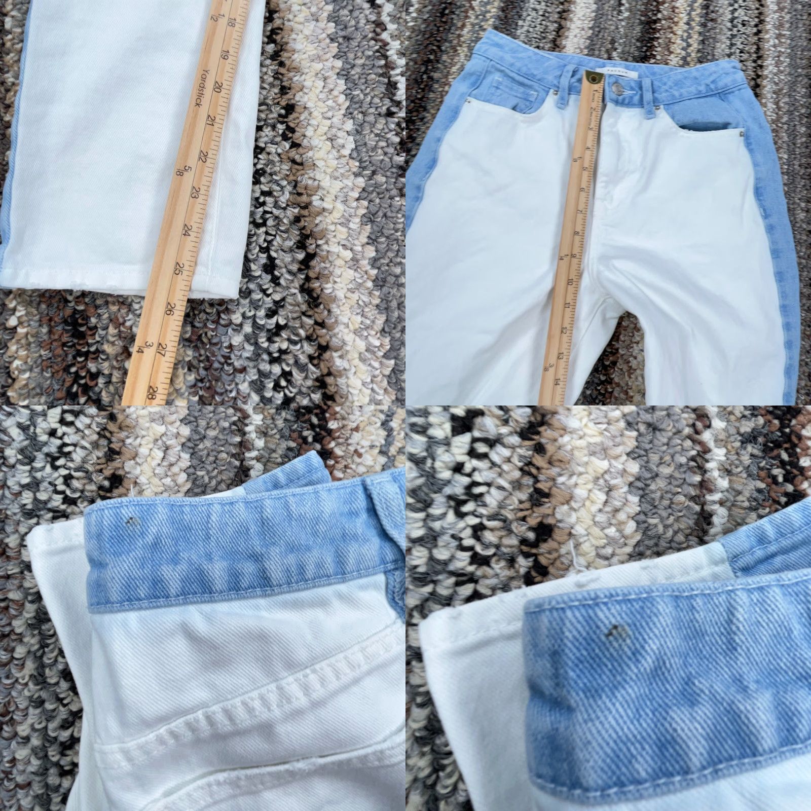 Pacsun PacSun Jeans Women 27 Mom Blue White Med Wash Ripped Holes Knee Ladies Pant Size 27" / US 4 / IT 40 - 9 Thumbnail
