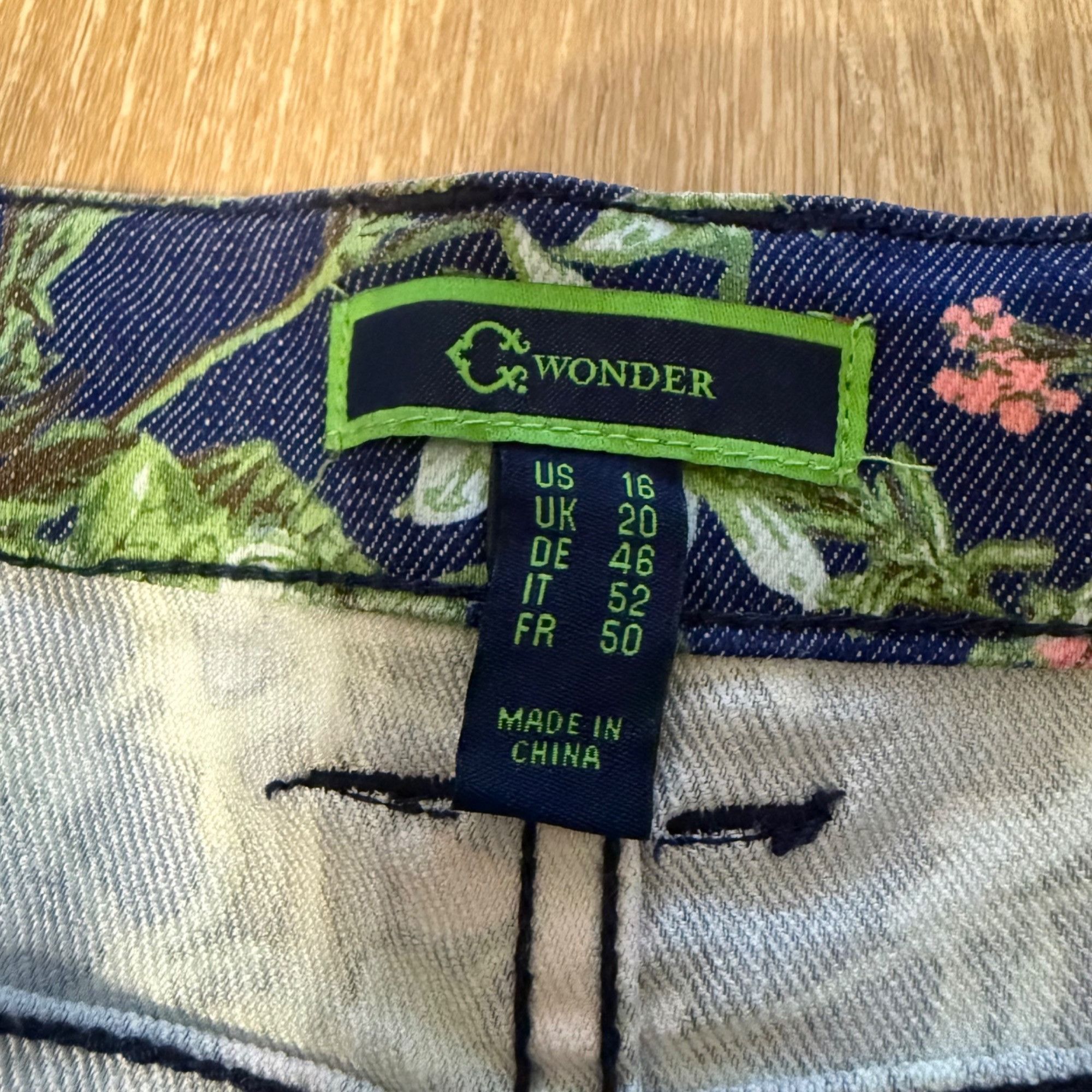 Other C. Wonder Womens Floral Print Jeans Size 16 High-Rise Stretc Size 38" / US 16 / IT 52 - 3 Thumbnail