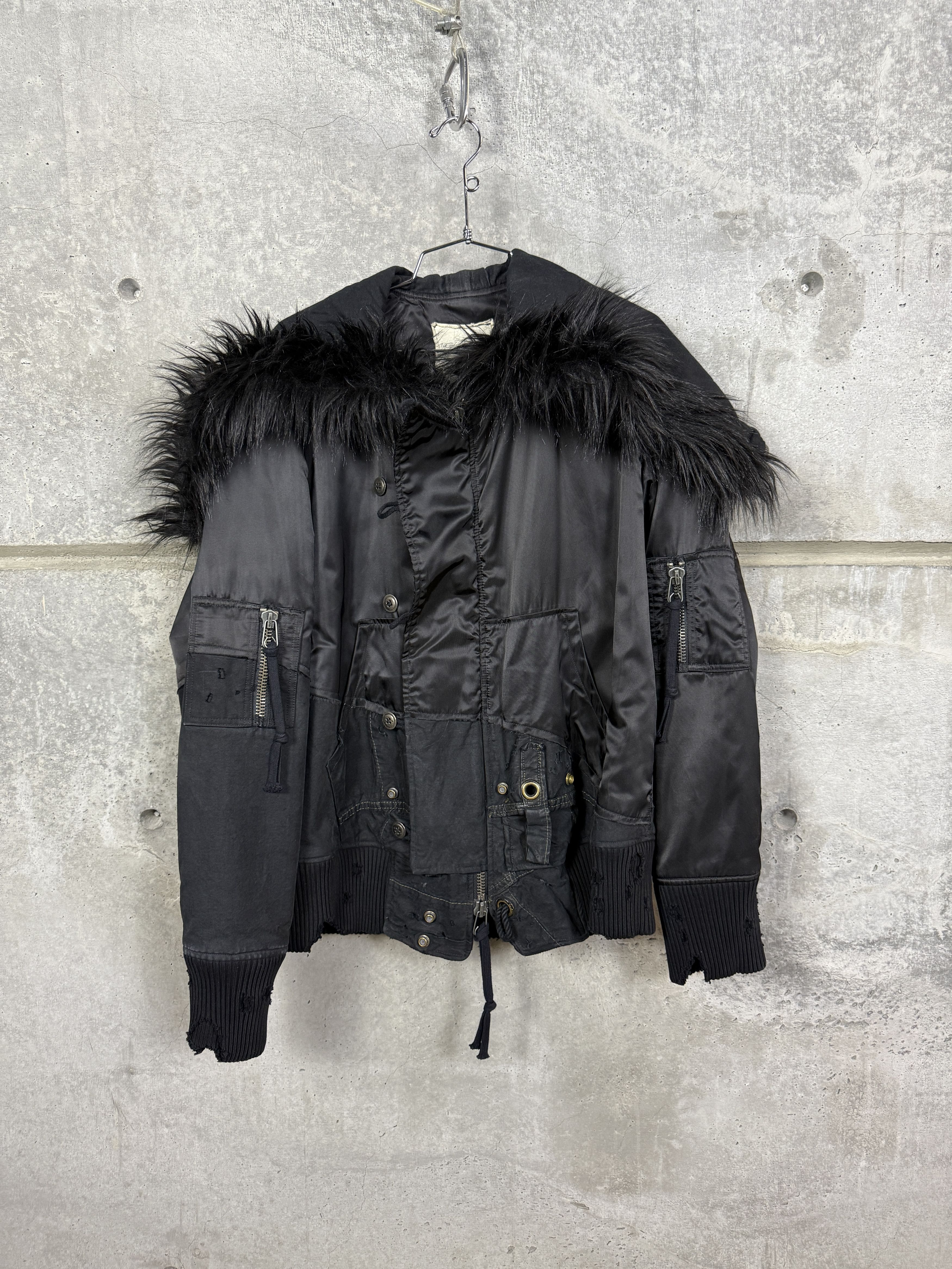 Greg Lauren Greg Lauren Black Nylon Tent Snorkel Hooded Flight Jacket Size US XL / EU 56 / 4 - 1 Thumbnail