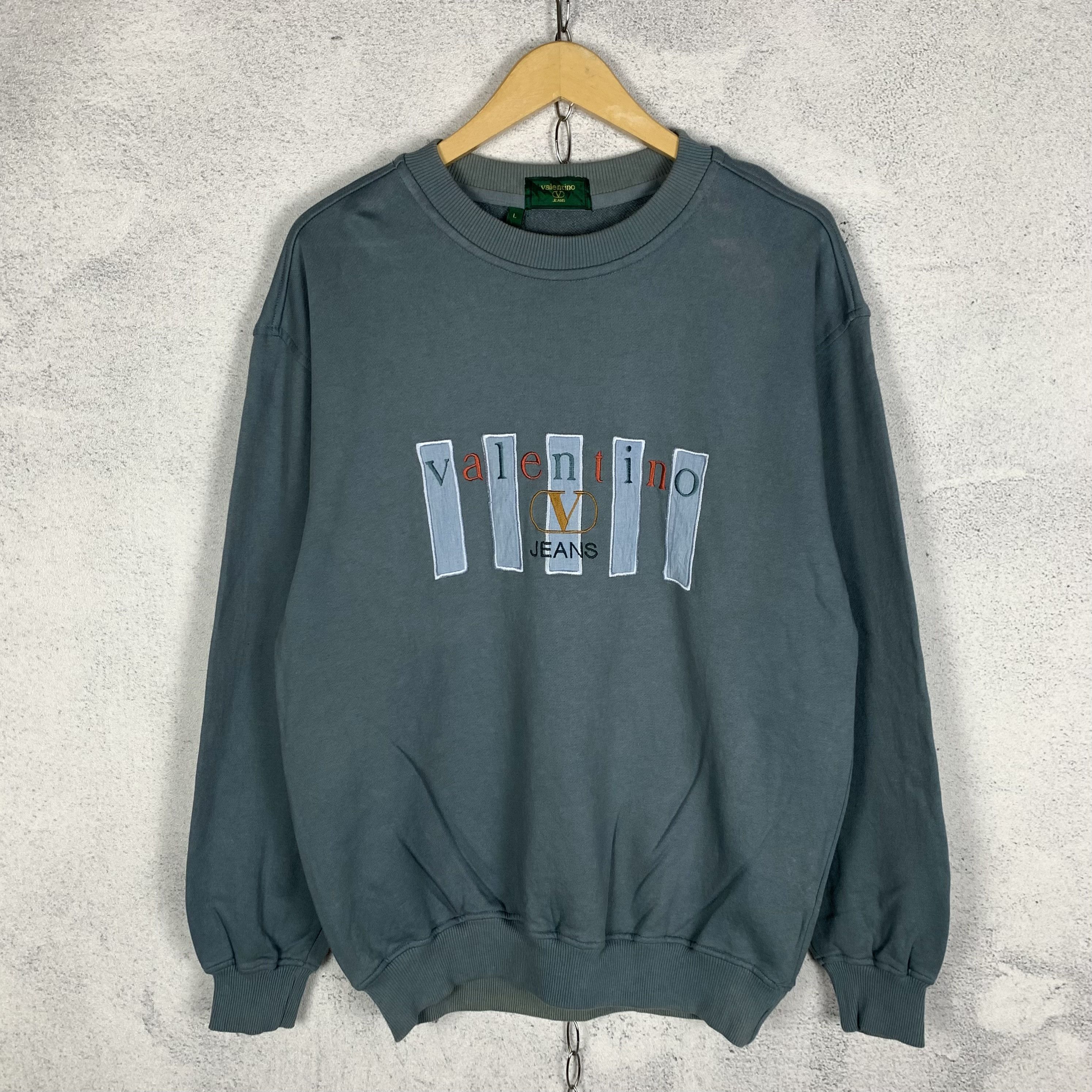 Valentino Vintage 90s Valentino Jeans Sweatshirt Crewneck Size US L / EU 52-54 / 3 - 1 Thumbnail