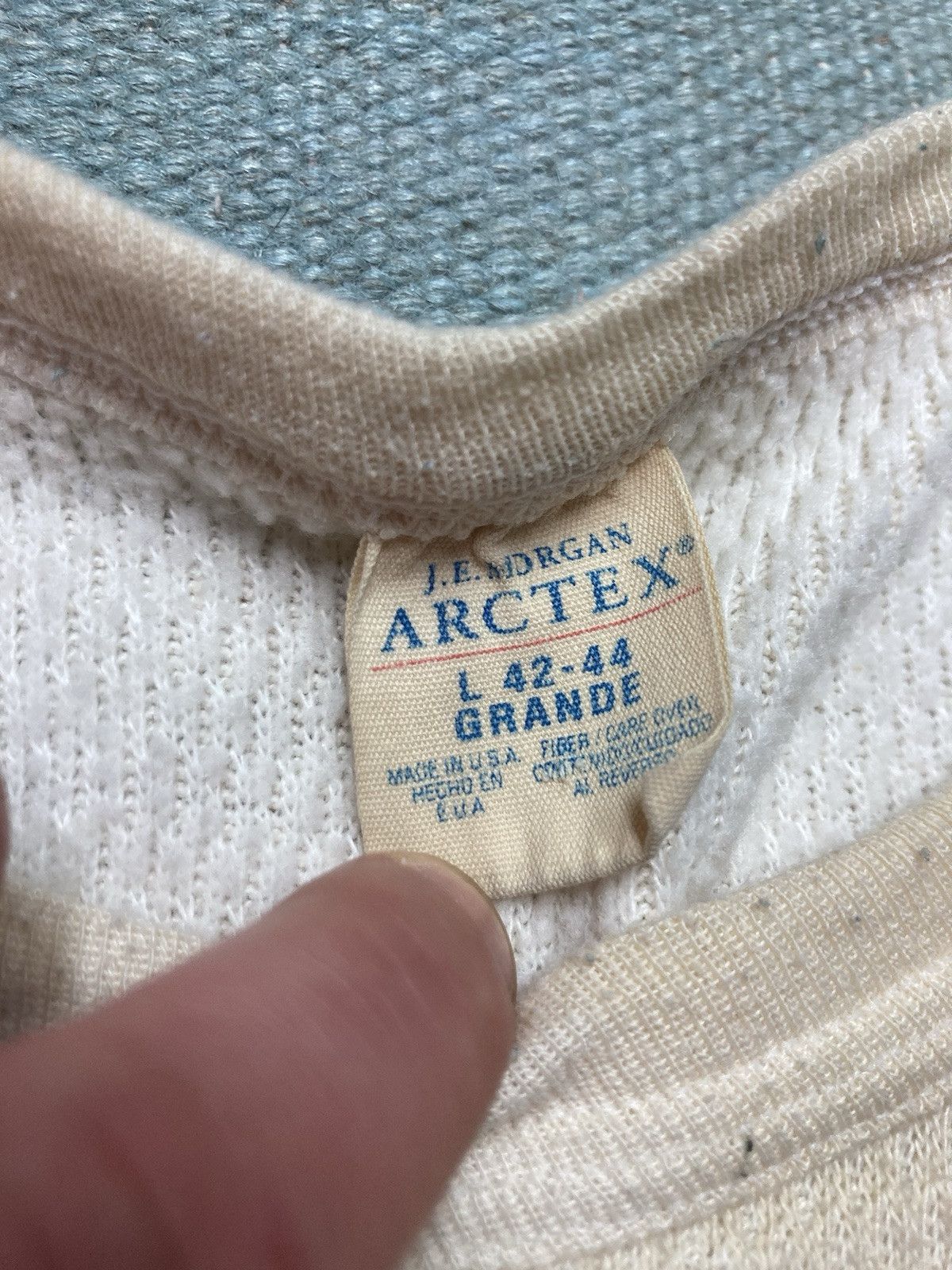 Vintage Vtg waffle knit thermal shirt JE Morgan stained grunge large Size US L / EU 52-54 / 3 - 6 Thumbnail