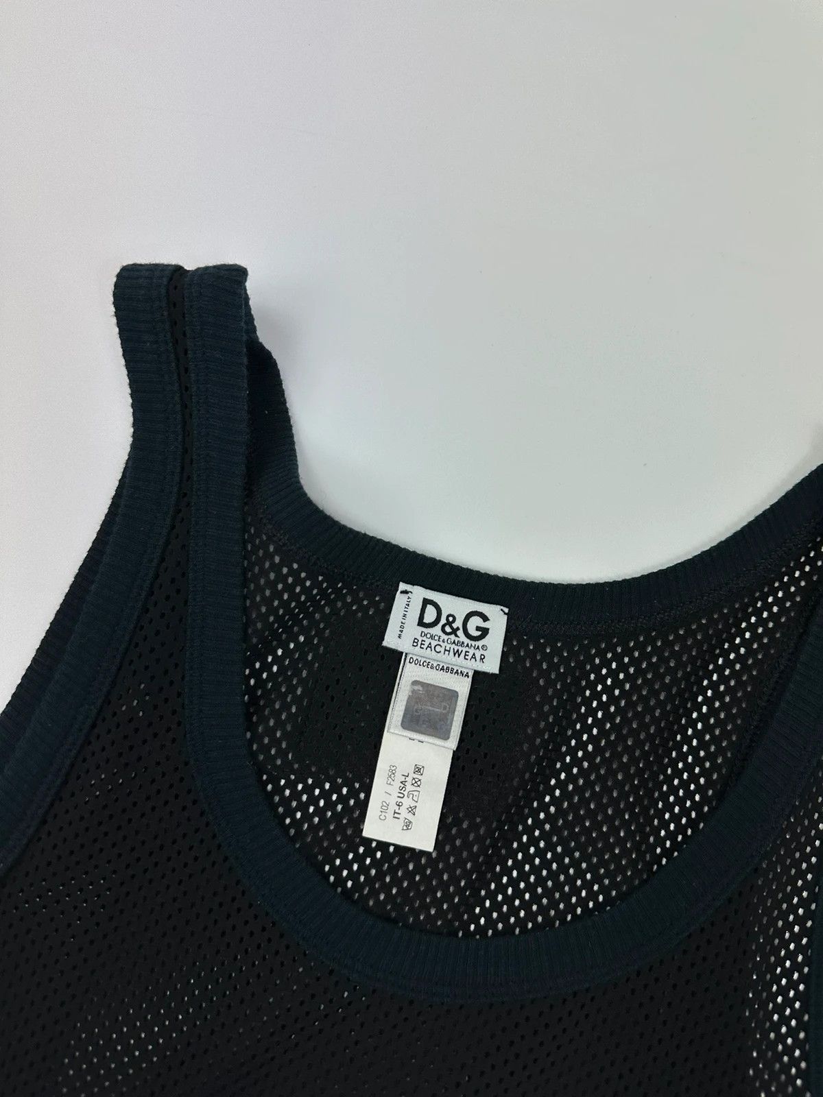 Dolce & Gabbana Dolce Gabbana SS2002 Beachwear Mesh Tank Top Black Size M / US 6-8 / IT 42-44 - 2 Thumbnail