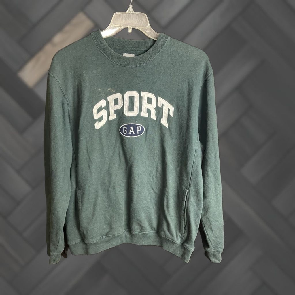 VINTAGE Gap Sweatshirt Green Crewneck Sports Adult Medium Mens