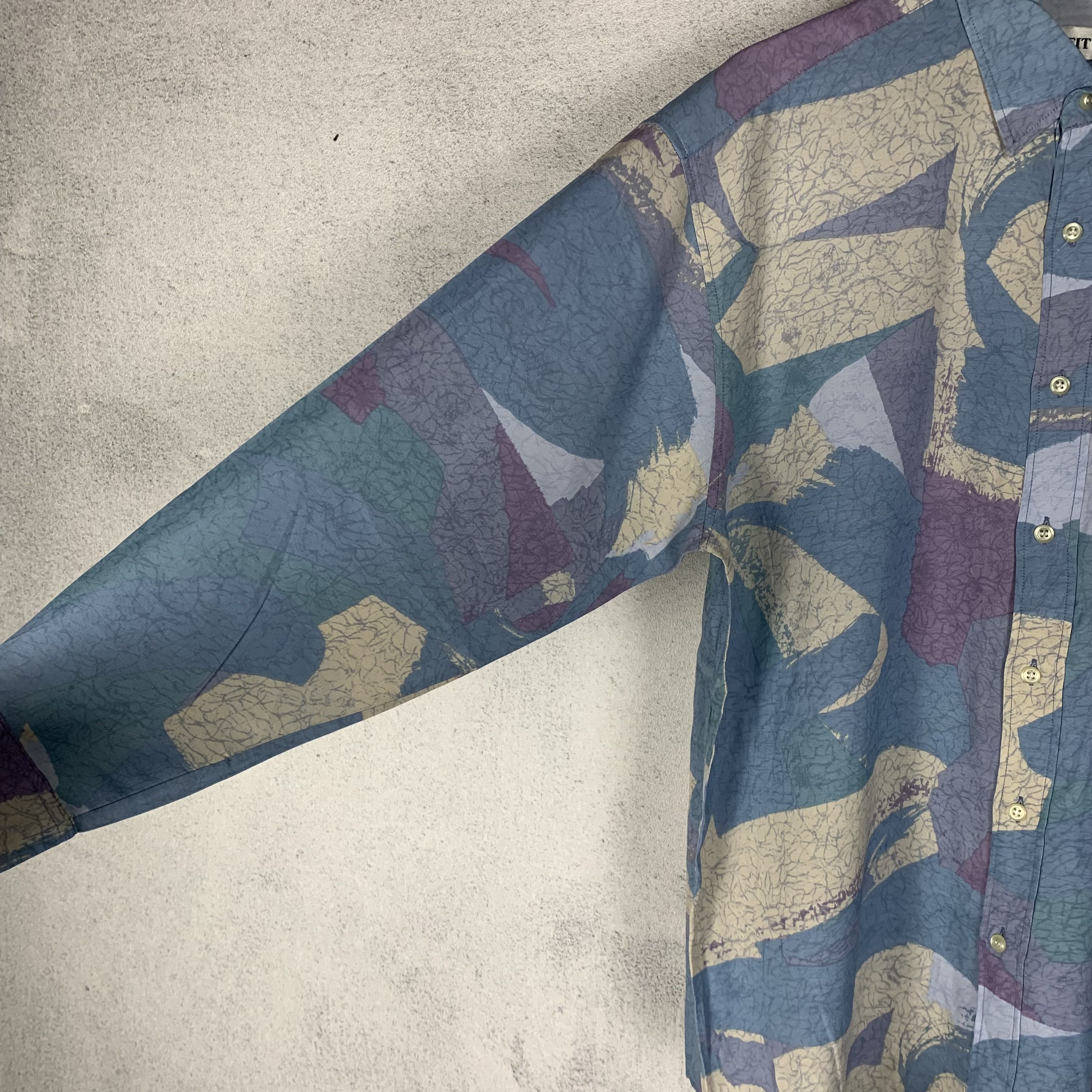 Vintage Vintage Wheit Okk Printed Shirt Abstract Art Light Blue Size US L / EU 52-54 / 3 - 4 Thumbnail