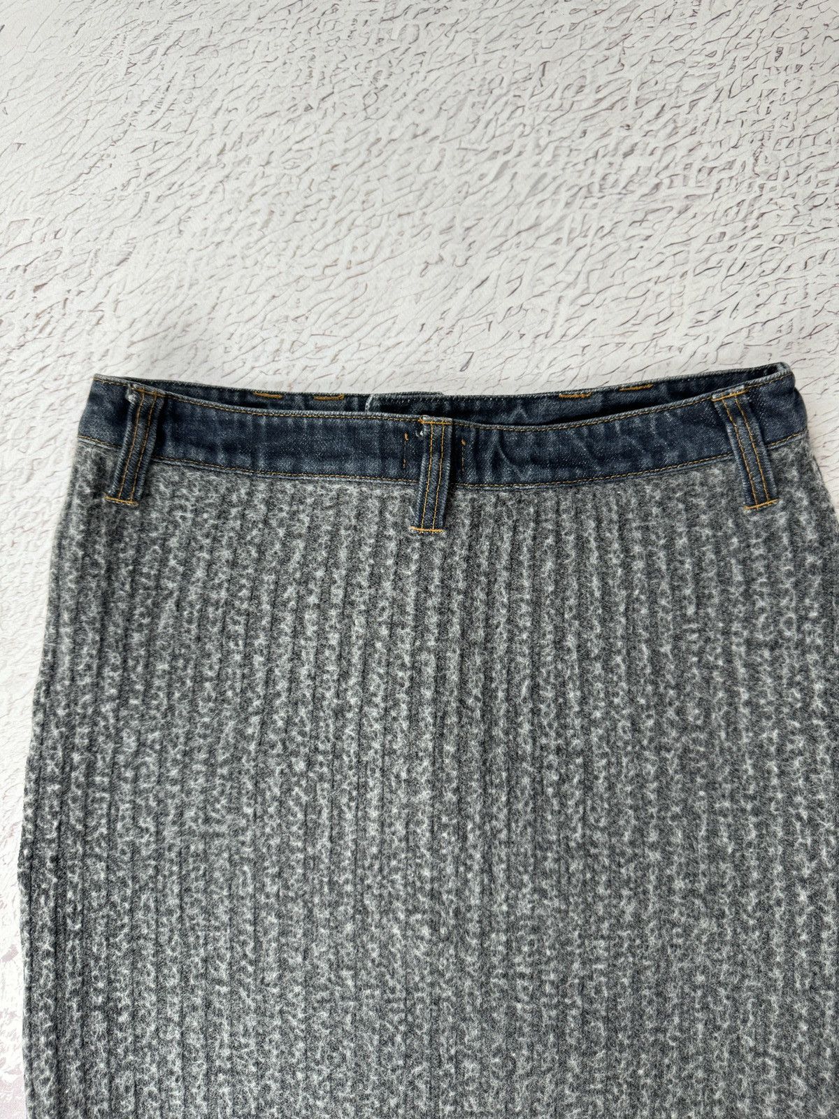 Dolce & Gabbana Dolce & Gabbana blue denim grey wool midi skirt Size 30" / US 8 / IT 44 - 12 Thumbnail