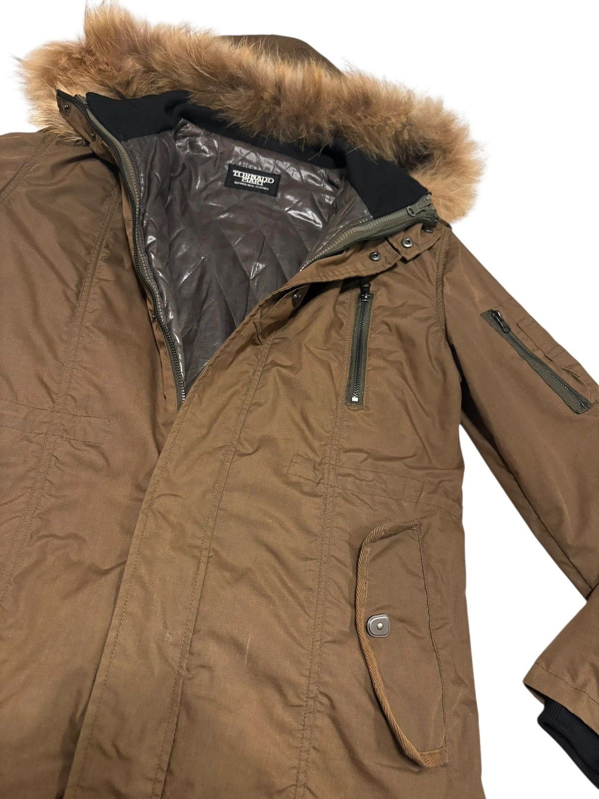 Tornado Mart Tornado Mart parka khaki brown fur hood mod coat Size US S / EU 44-46 / 1 - 4 Thumbnail