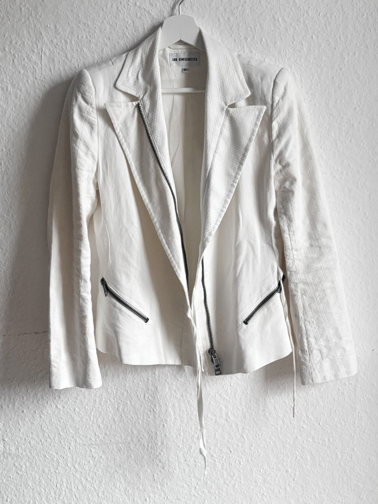 Ann Demeulemeester Ann Demeulemeester early 00s White Blazers Size XS / US 0-2 / IT 36-38 - 6 Thumbnail