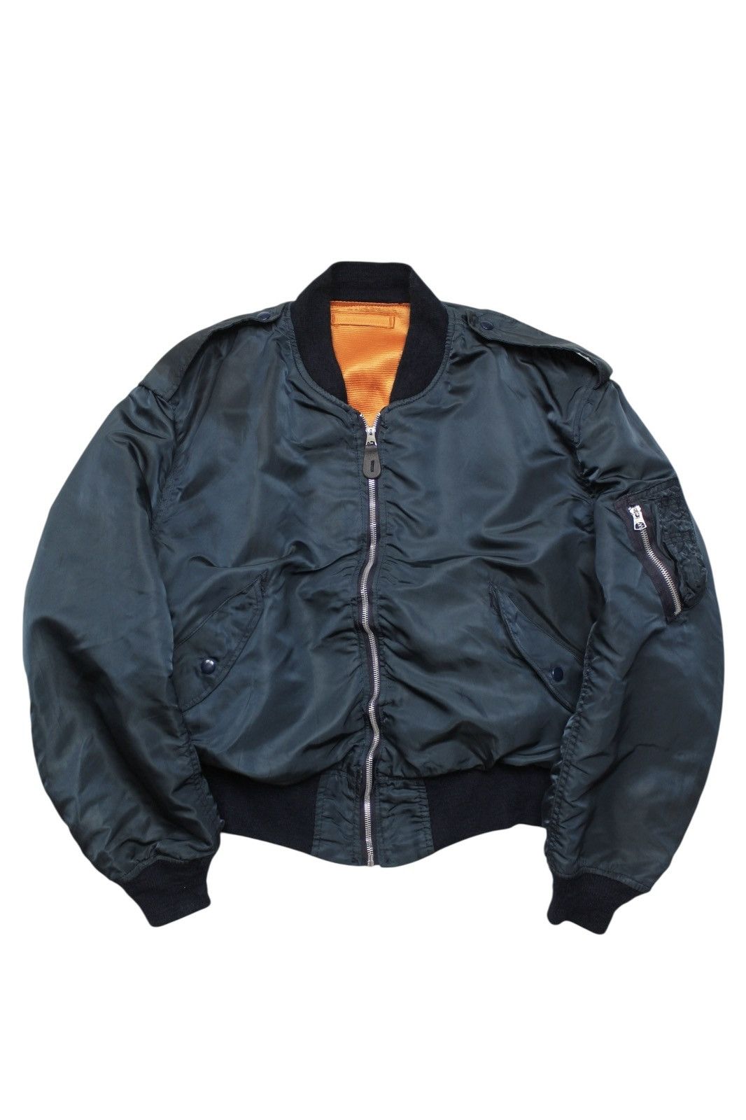 Alpha Industries 1980S ALPHA INDUSTRIES L-2B NAVY FLIGHT JACKET Size US XL / EU 56 / 4 - 1 Thumbnail