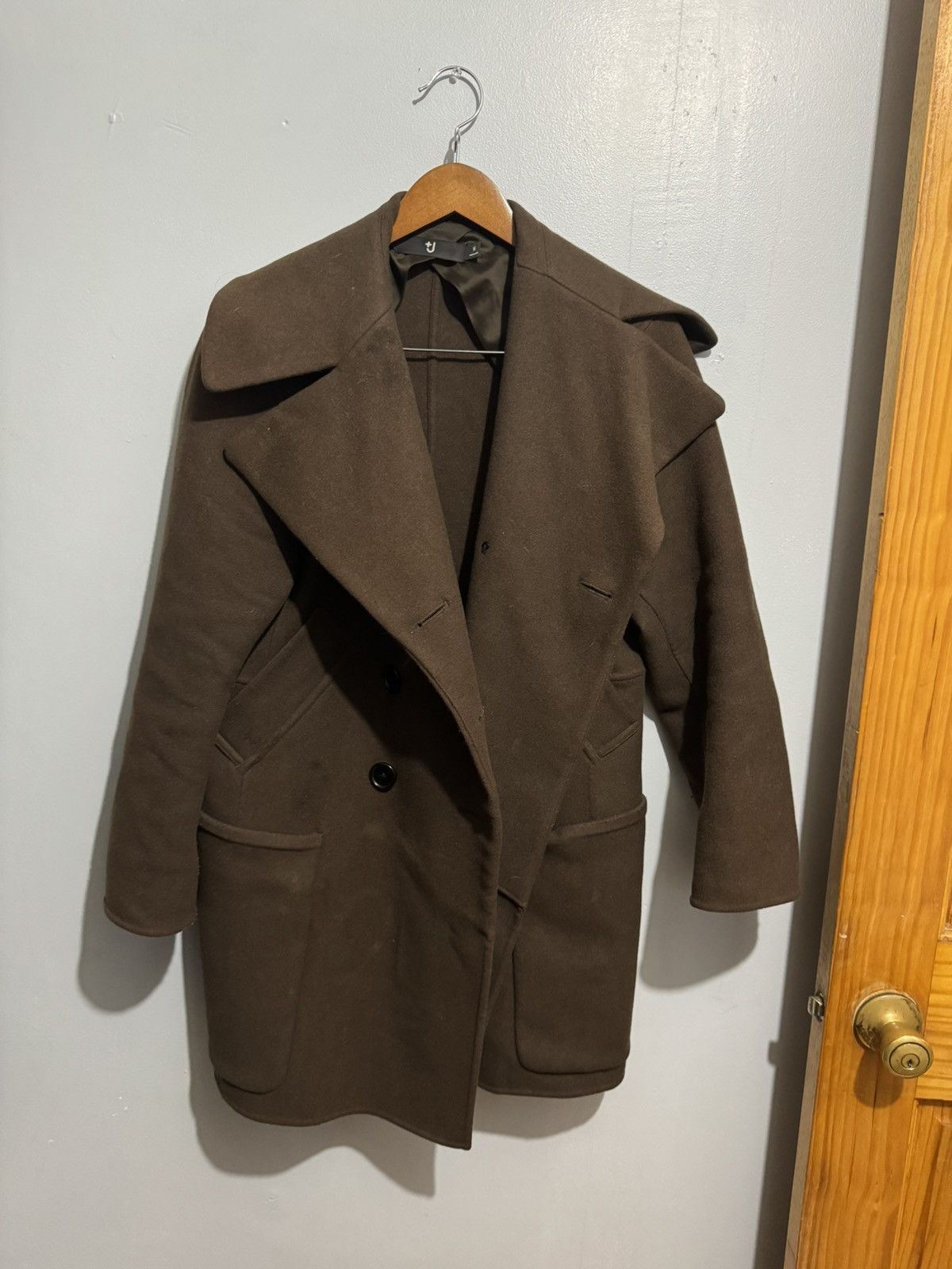 Jil Sander × Uniqlo Uniqlo +J Olive Wool Peacoat Size US M / EU 48-50 / 2 - 2 Thumbnail