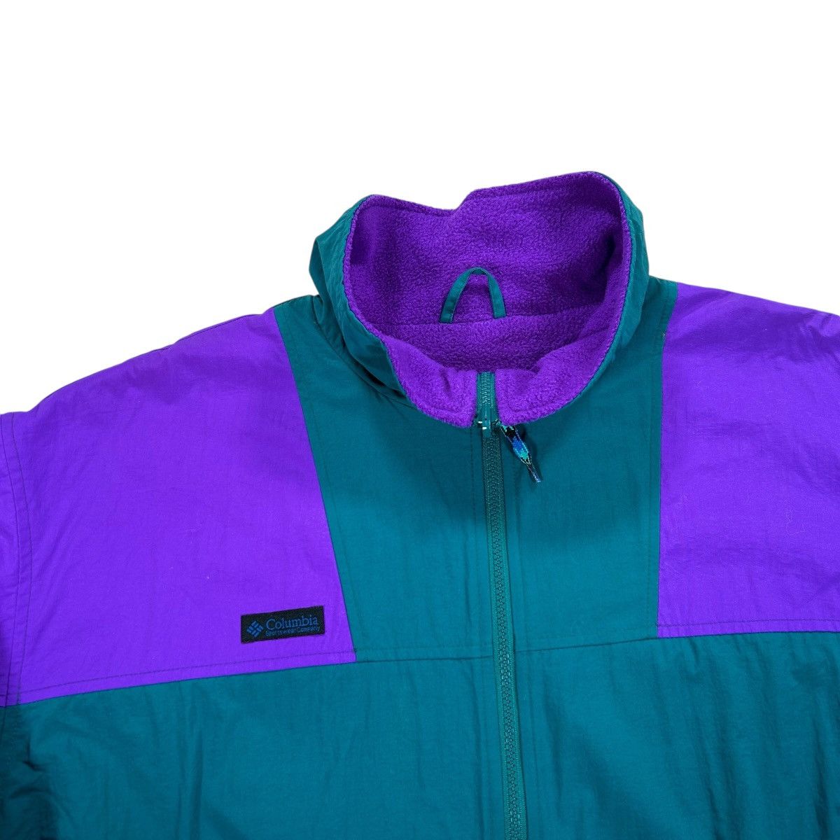 Columbia VTG 90s Columbia Sportswear Green Purple Fleece Lined Jacket Size US XL / EU 56 / 4 - 2 Thumbnail
