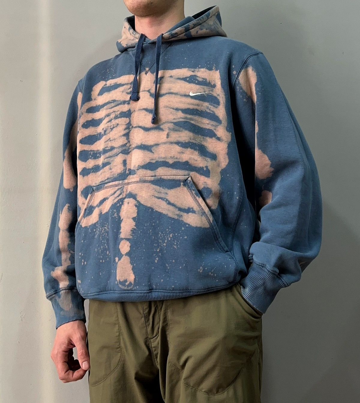Nike × Vintage Vintage Nike 90s y2k Skeleton Custom Destresed Sweatshirt Size US M / EU 48-50 / 2 - 1 Thumbnail
