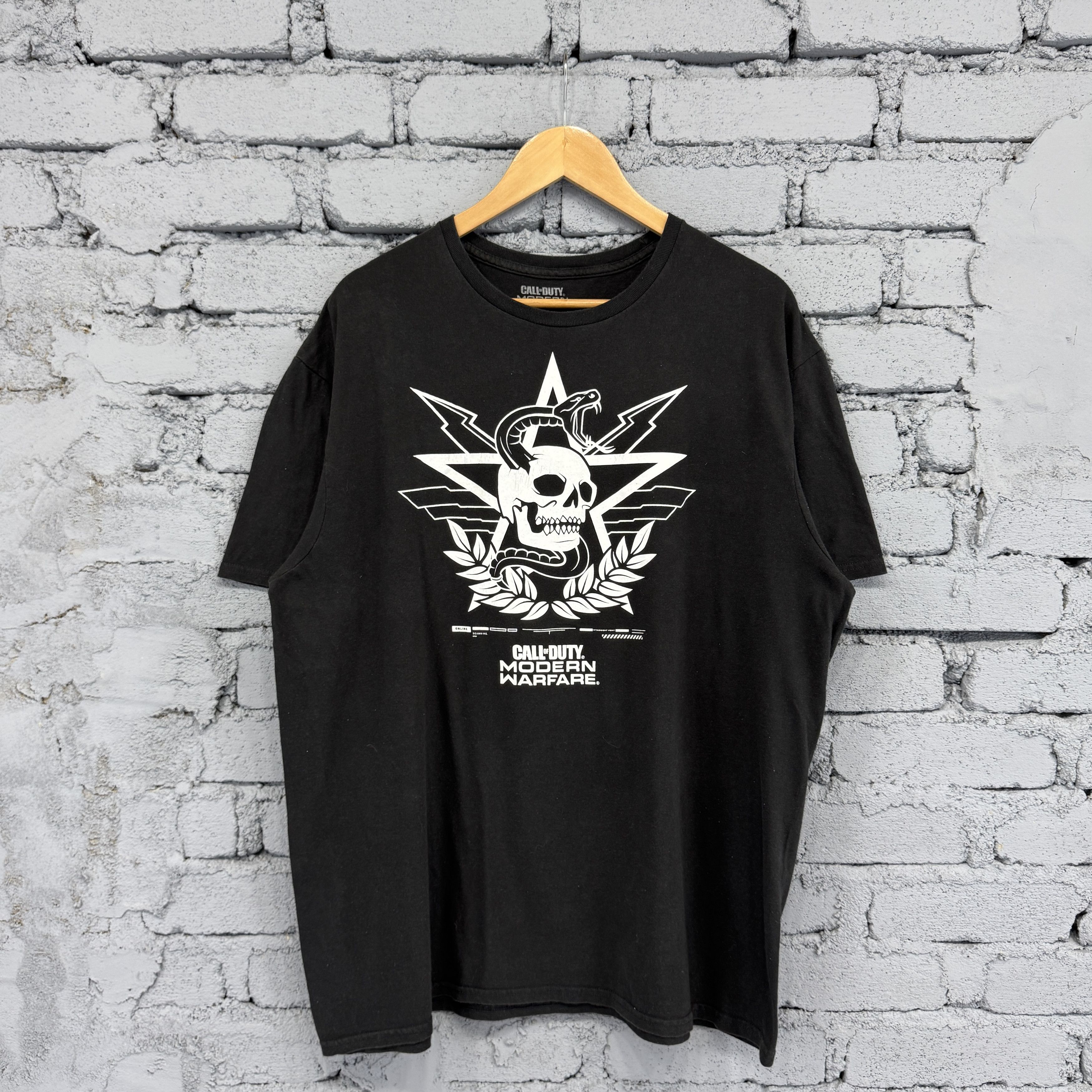 Vintage Call Of Duty Warfare Skull Snake Logo Gamer Sunfaded Tshirt Size US XL / EU 56 / 4 - 1 Thumbnail