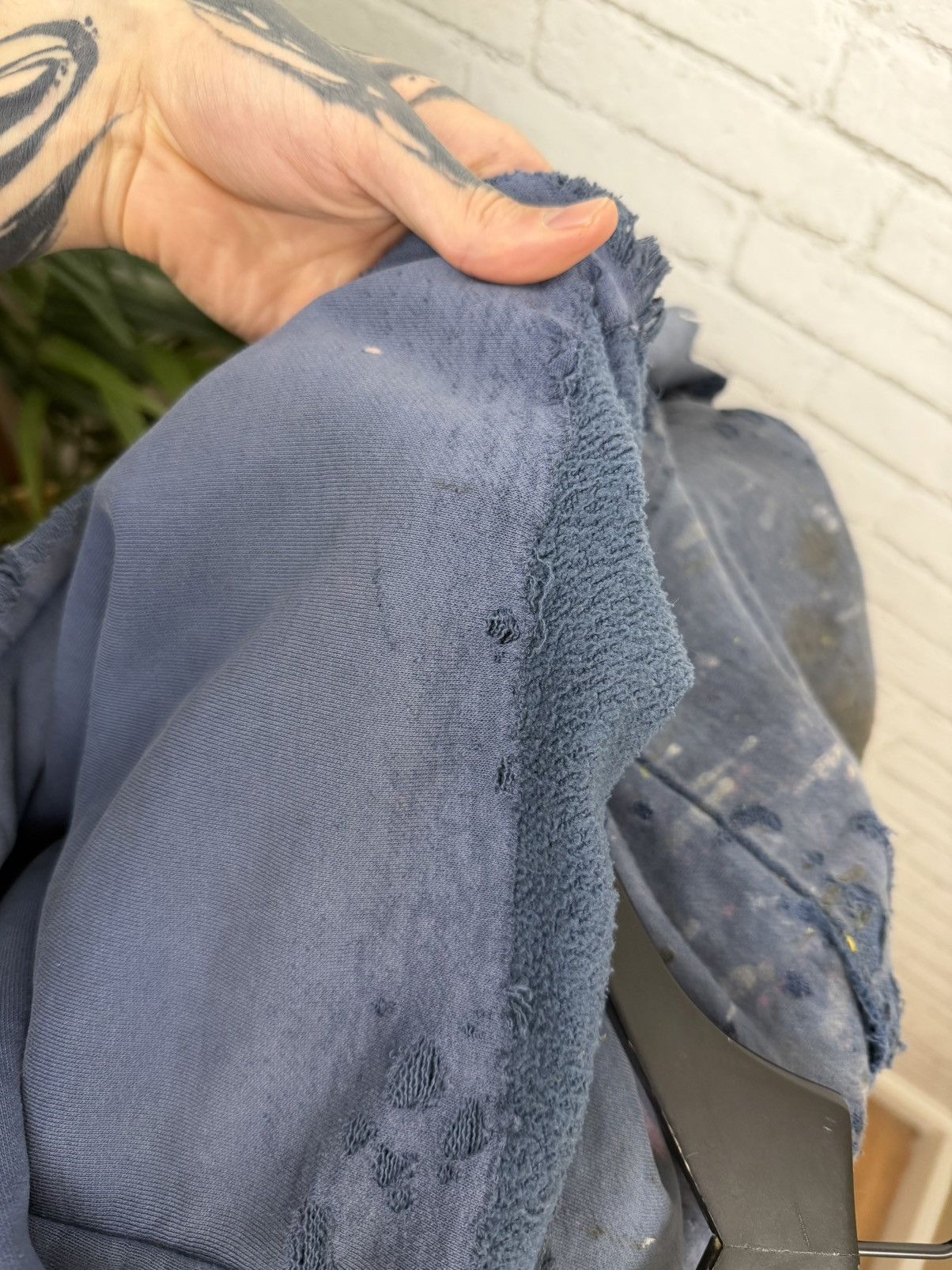 Champion (XL) APOCALYPTIC THRASHED OUT Faded Blue Champion Hoodie Size US XL / EU 56 / 4 - 24 Thumbnail