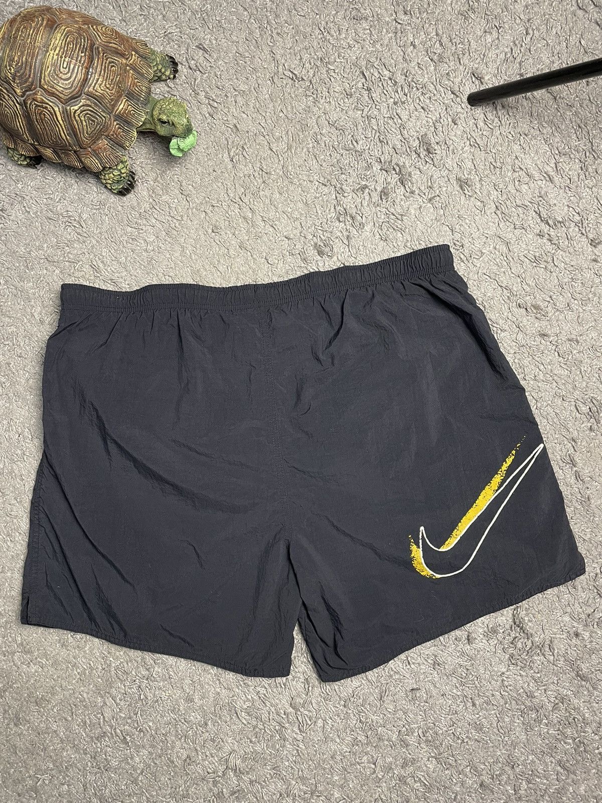 Nike × Vintage Vintage Nike Nylon Black Big Logo Shorts y2k Size US 36 / EU 52 - 4 Thumbnail