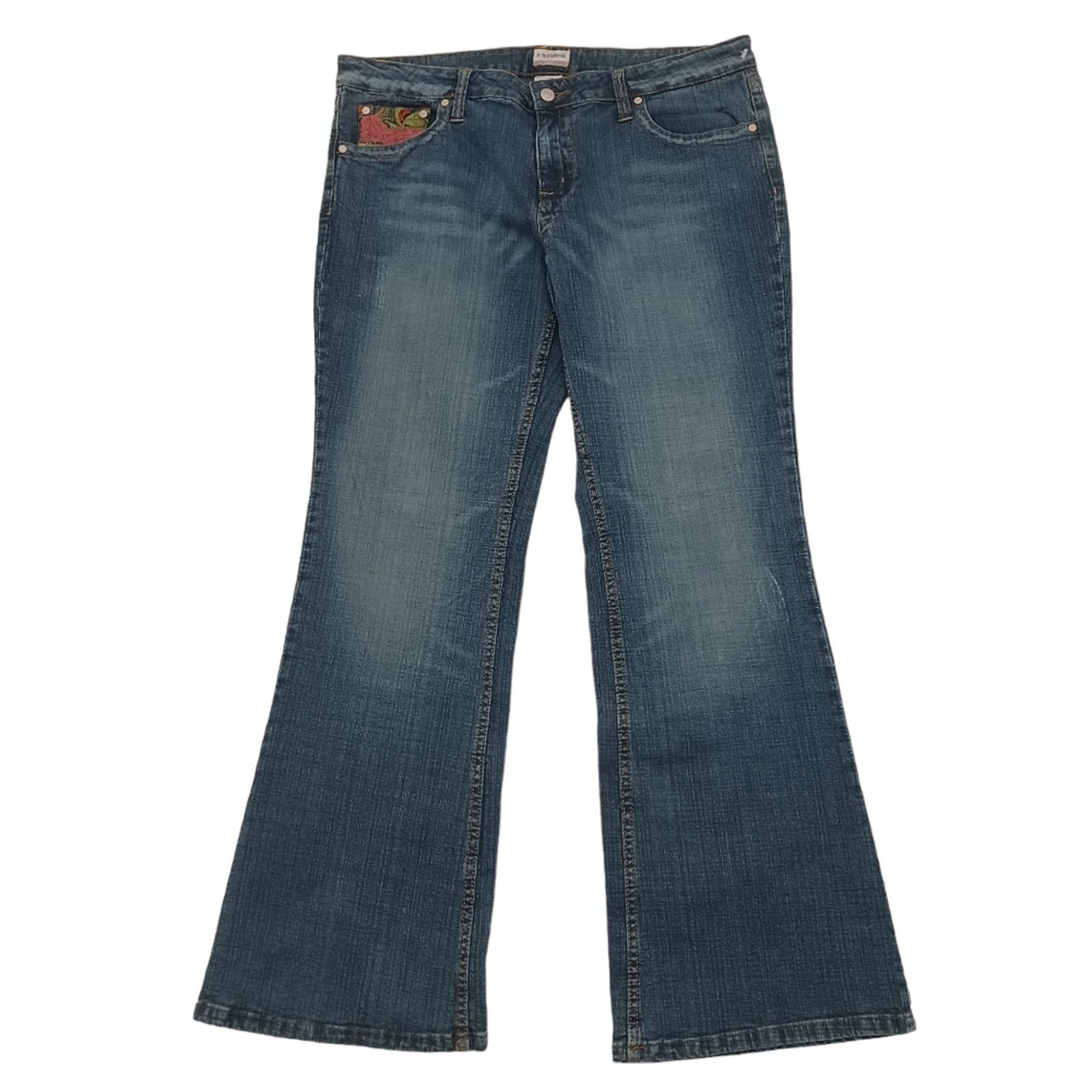 Other No Boundaries Jeans 36 W Blue EMBROIDERED Flare Boho Cottage Size 36" / US 14 / IT 50 - 6 Thumbnail