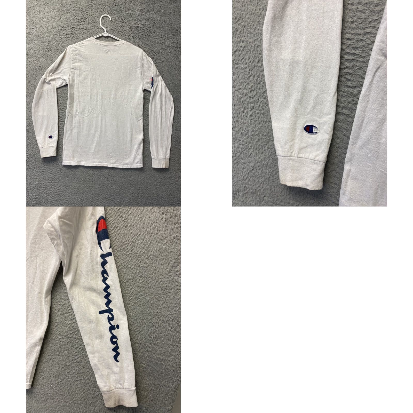 Champion Champion Shirt Mens S White Long Sleeve Crew Neck Tee Logo Casual Outdoor 103-36 Size US S / EU 44-46 / 1 - 8 Thumbnail
