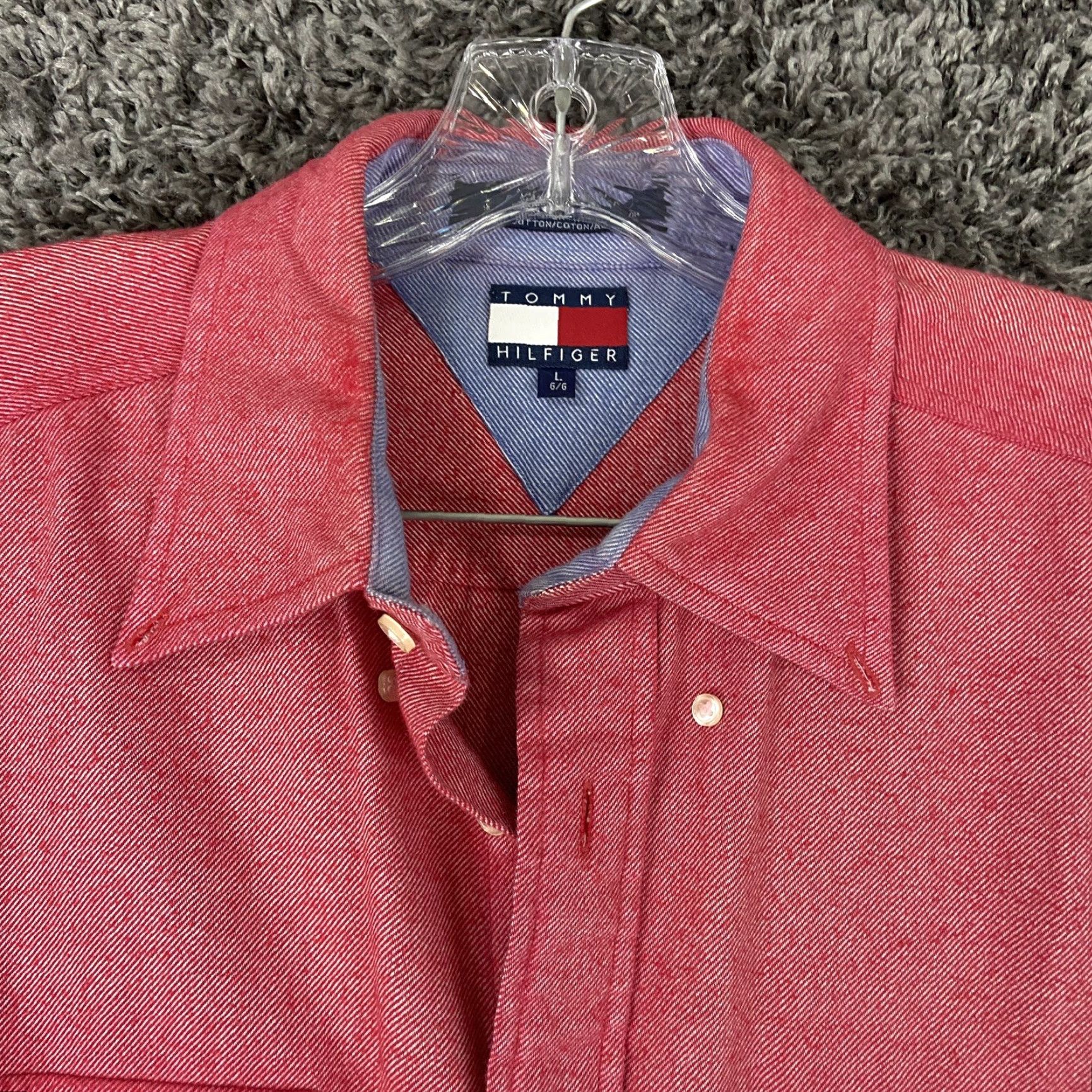 Tommy Hilfiger Tommy Hilfiger Shirt Men L Red Button-Up Long Sleeve Classic Colorful Mens Size US L / EU 52-54 / 3 - 5 Thumbnail