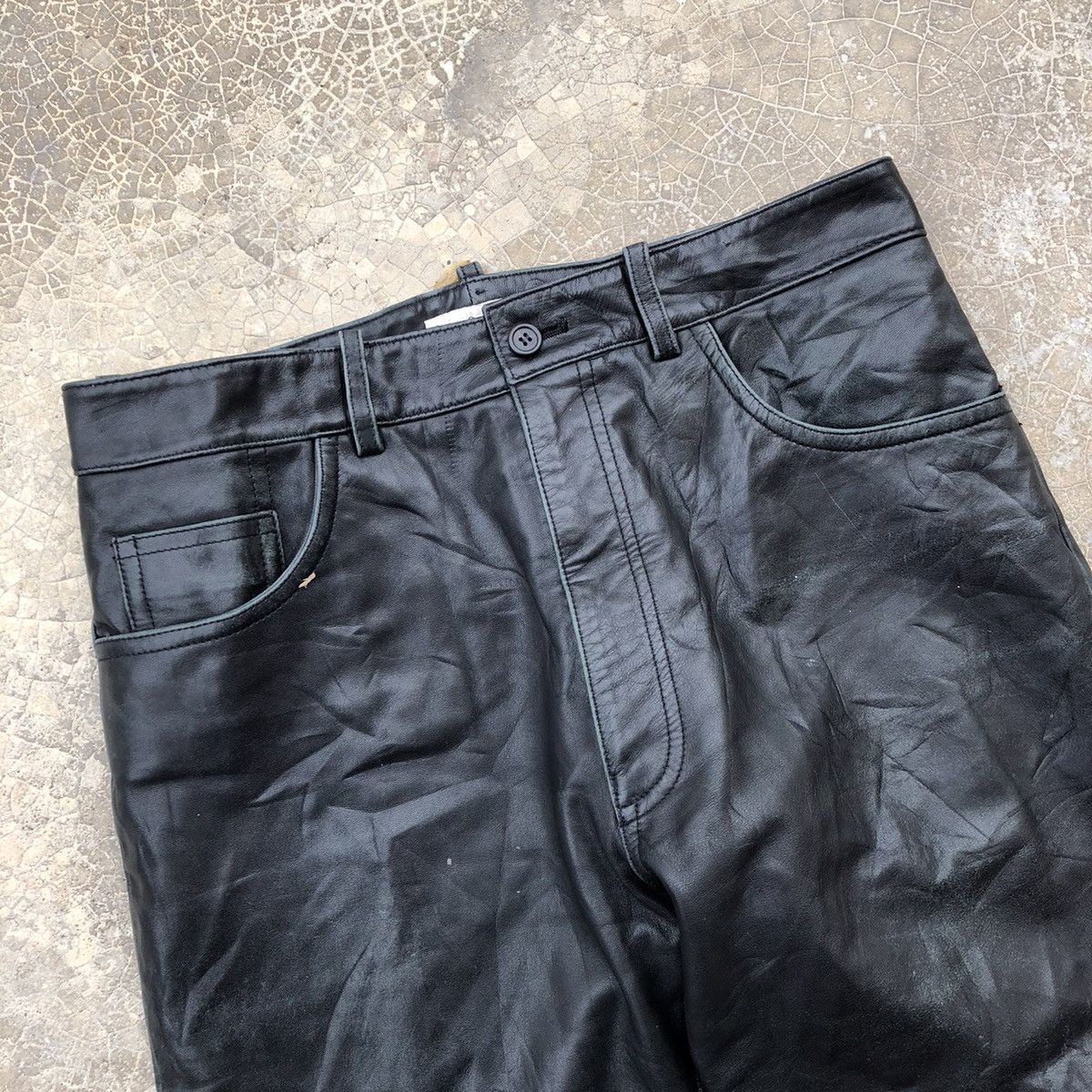 Leather × Paul Smith PAUL SMITH London Black Leather Pants Size US 31 - 4 Thumbnail