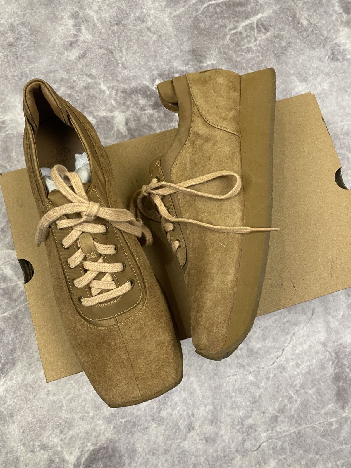 Eckhaus Latta Ugg X Eghaus Latta Square Toe Leather Low Top Sneakers 38 Size US 8 / IT 38 - 2 Thumbnail