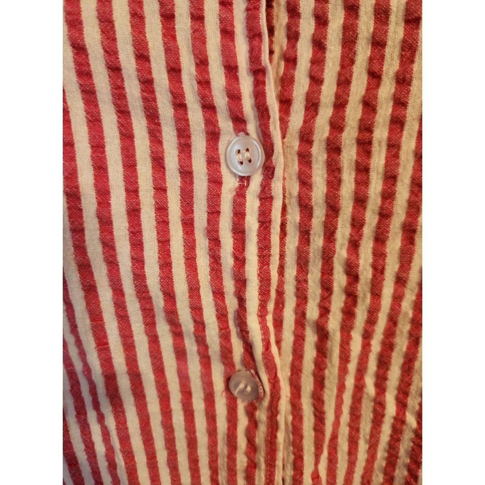 Vintage Woman Within Shirt M Womens Hot Pink Striped Short Sleeve Top Shirt Sz M Size M / US 6-8 / IT 42-44 - 3 Thumbnail
