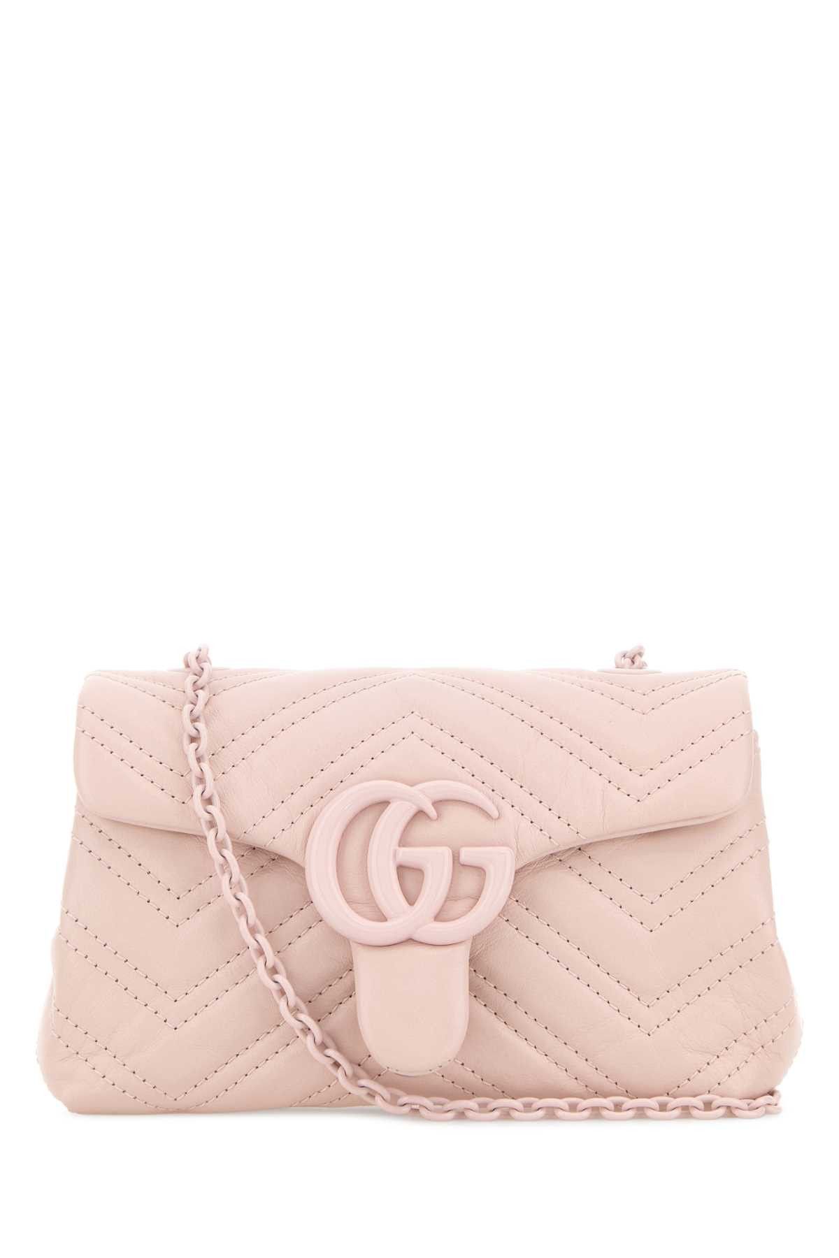 Gucci Pink Nappa Leather Mini Gg Marmont Shoulder Bag Size ONE SIZE - 1 Thumbnail