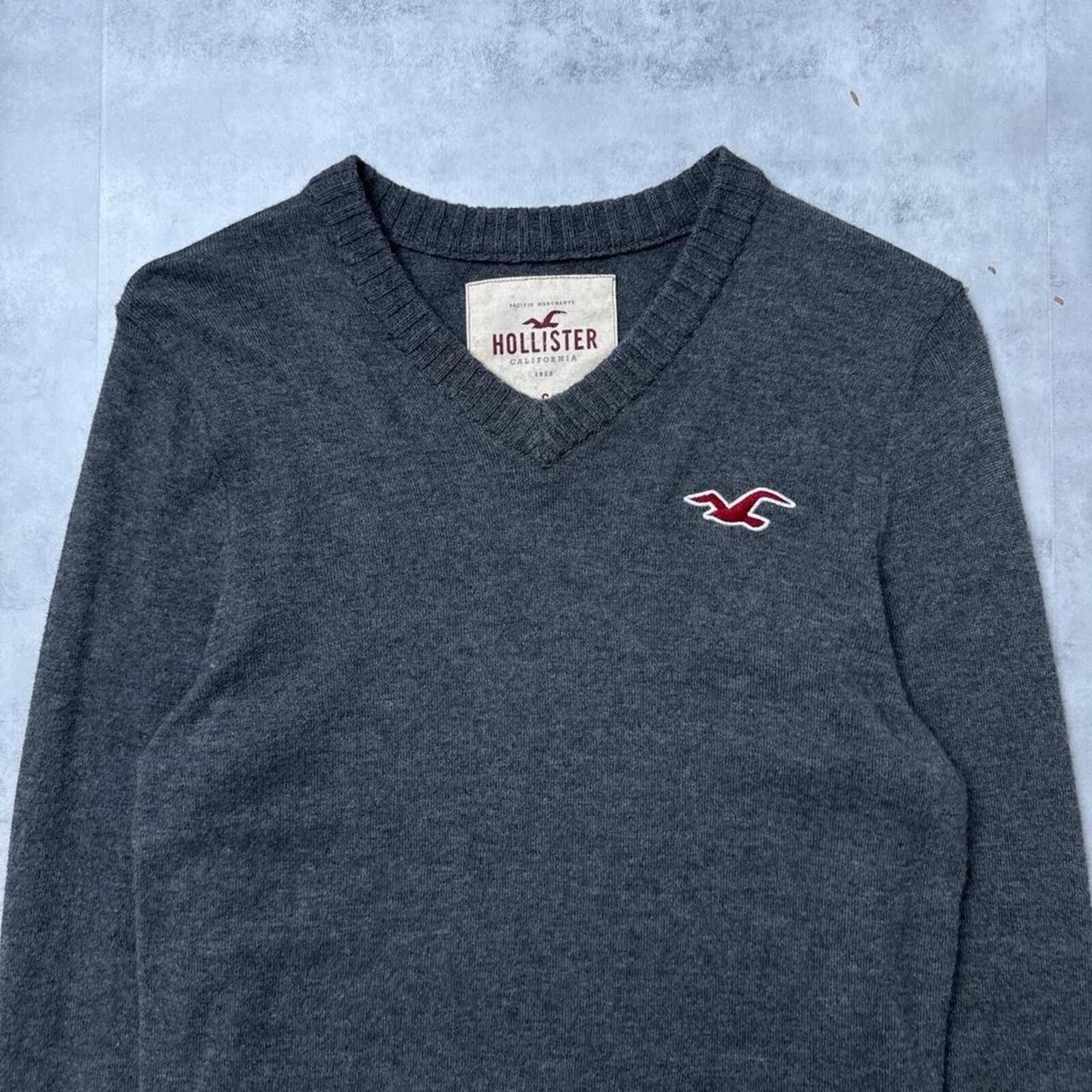Other Y2K Hollister 00s Gray V Neck Sweater Size S / US 4 / IT 40 - 7 Thumbnail