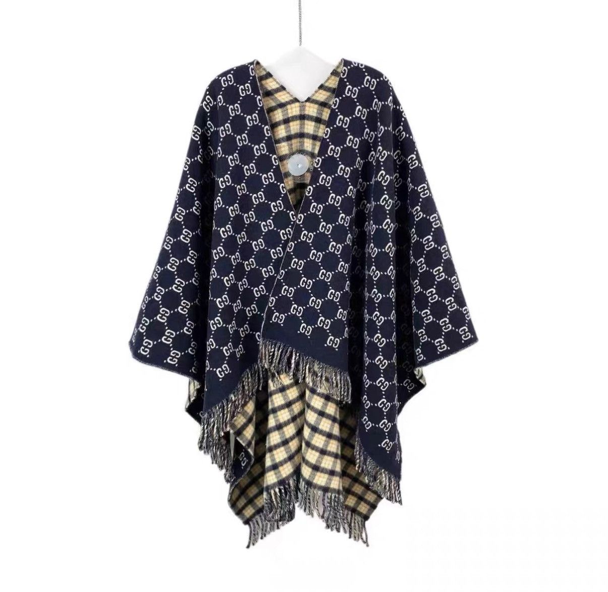 Gucci Gucci wool all-over check reversible shawl J38 Size ONE SIZE - 9 Thumbnail