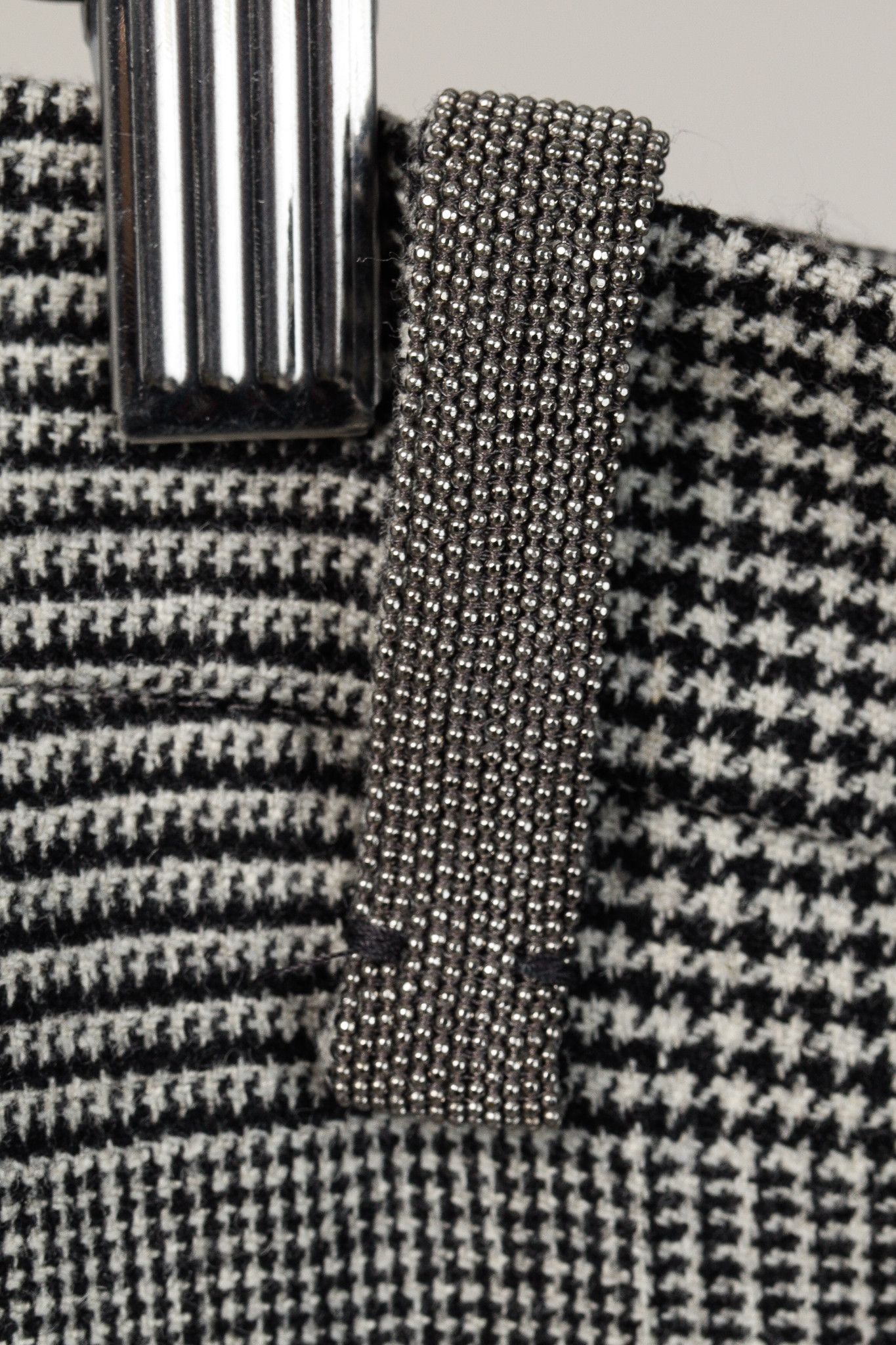 Brunello Cucinelli Brunello Cucinelli Houndstooth Wool Cigarette pant w/ Monili Size 27" / US 4 / IT 40 - 6 Thumbnail