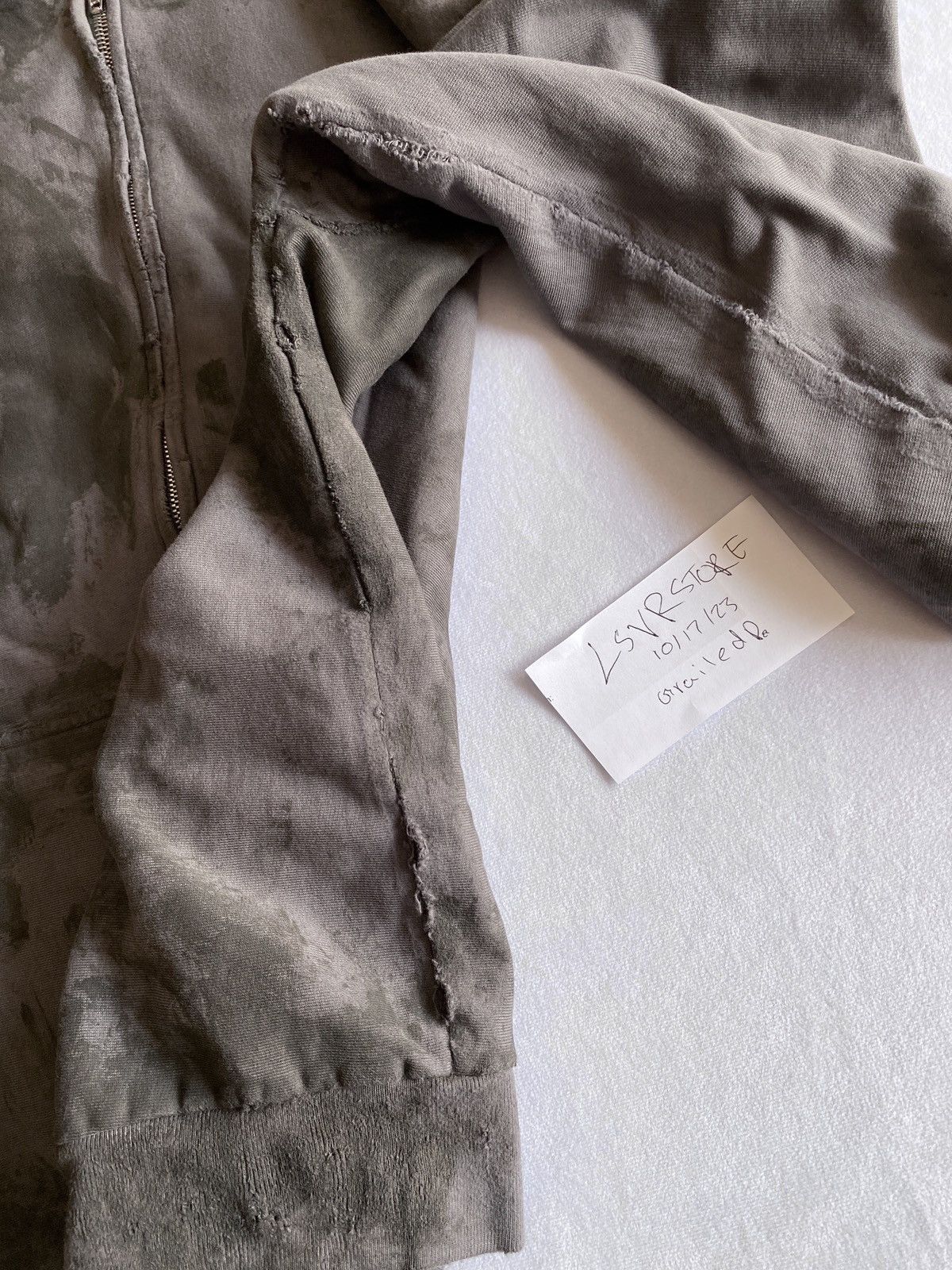Balenciaga BALENCIAGA Destroyed Mud Gaffer Zip Hoodie Grey Medium Size US M / EU 48-50 / 2 - 8 Thumbnail