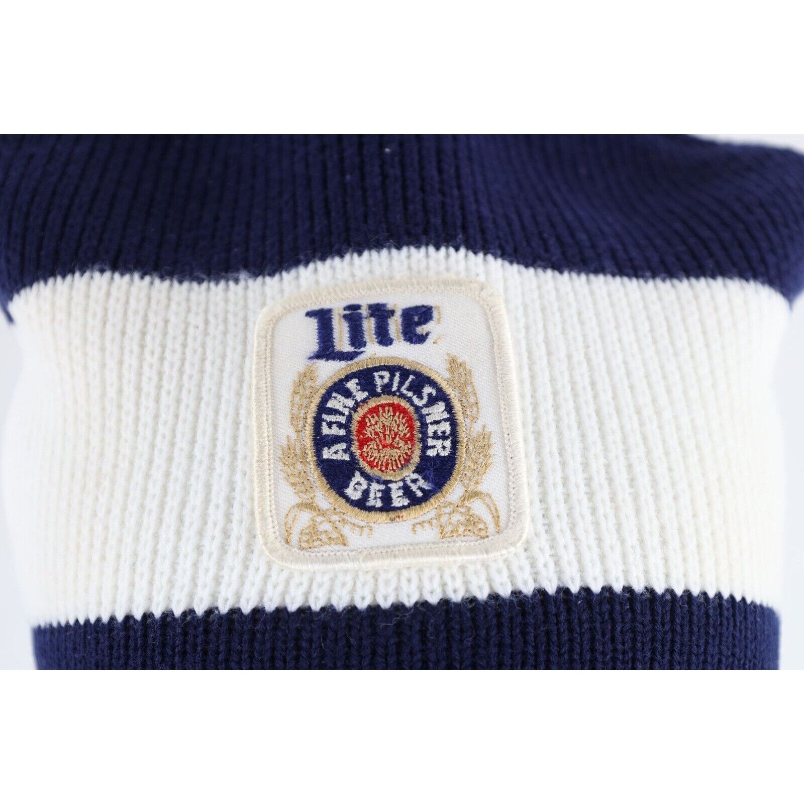 Vintage Vintage 70s Patch Miller Lite Beer Wool Ribbed Knit Beanie Size ONE SIZE - 2 Thumbnail