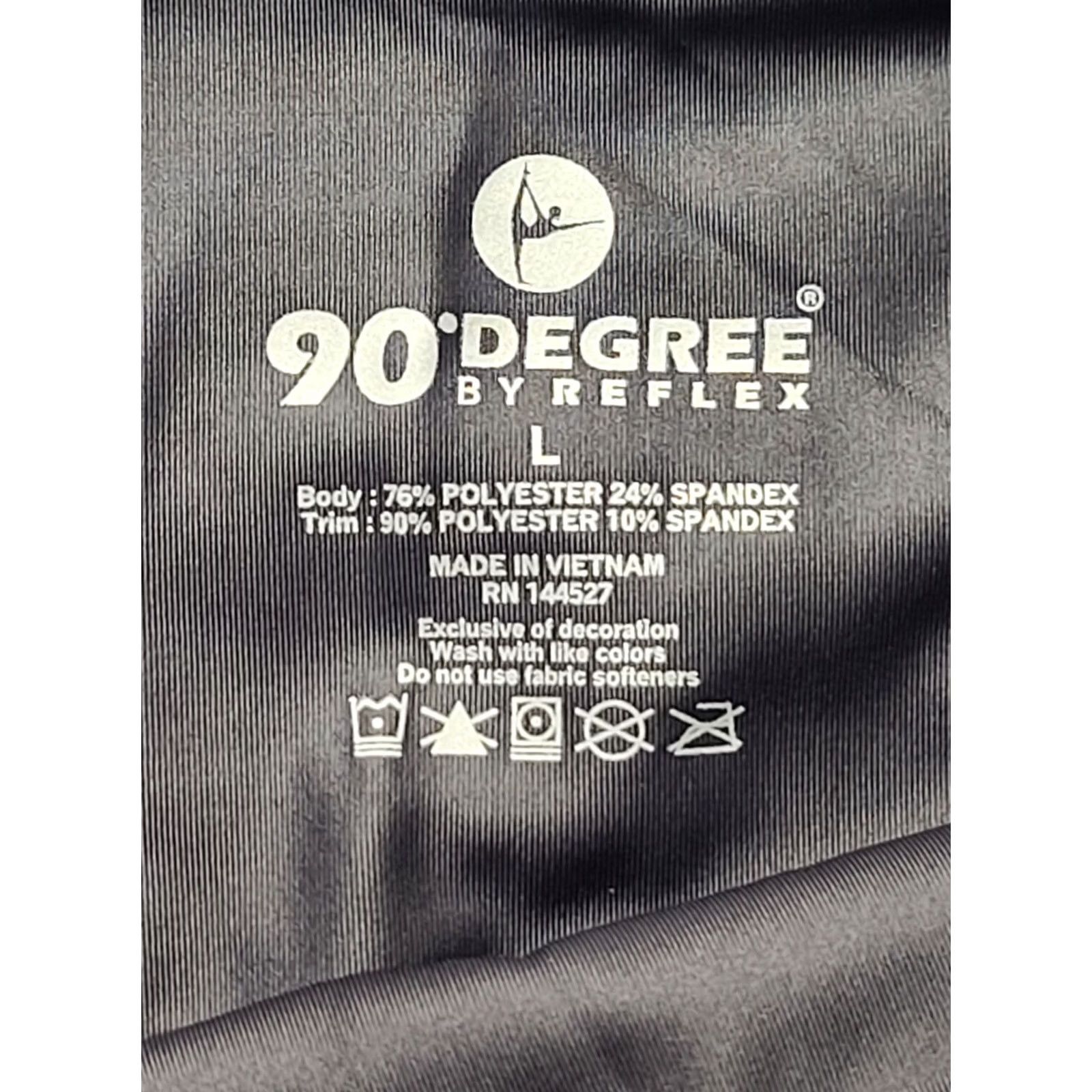 Vintage 90 Degree by Reflex Leggings Womens L High Waisted Interlink Cire Black Polyester Spandex Ankle Yoga Activewear Womens L Size 36" / US 14 / IT 50 - 2 Thumbnail