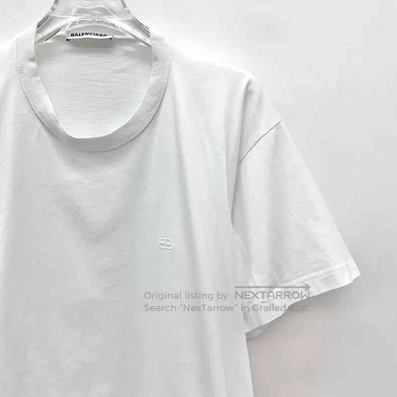 Balenciaga Balenciaga White Cotton Round Neck Short Sleeve T-Shirt Size US XS / EU 42 / 0 - 3 Thumbnail