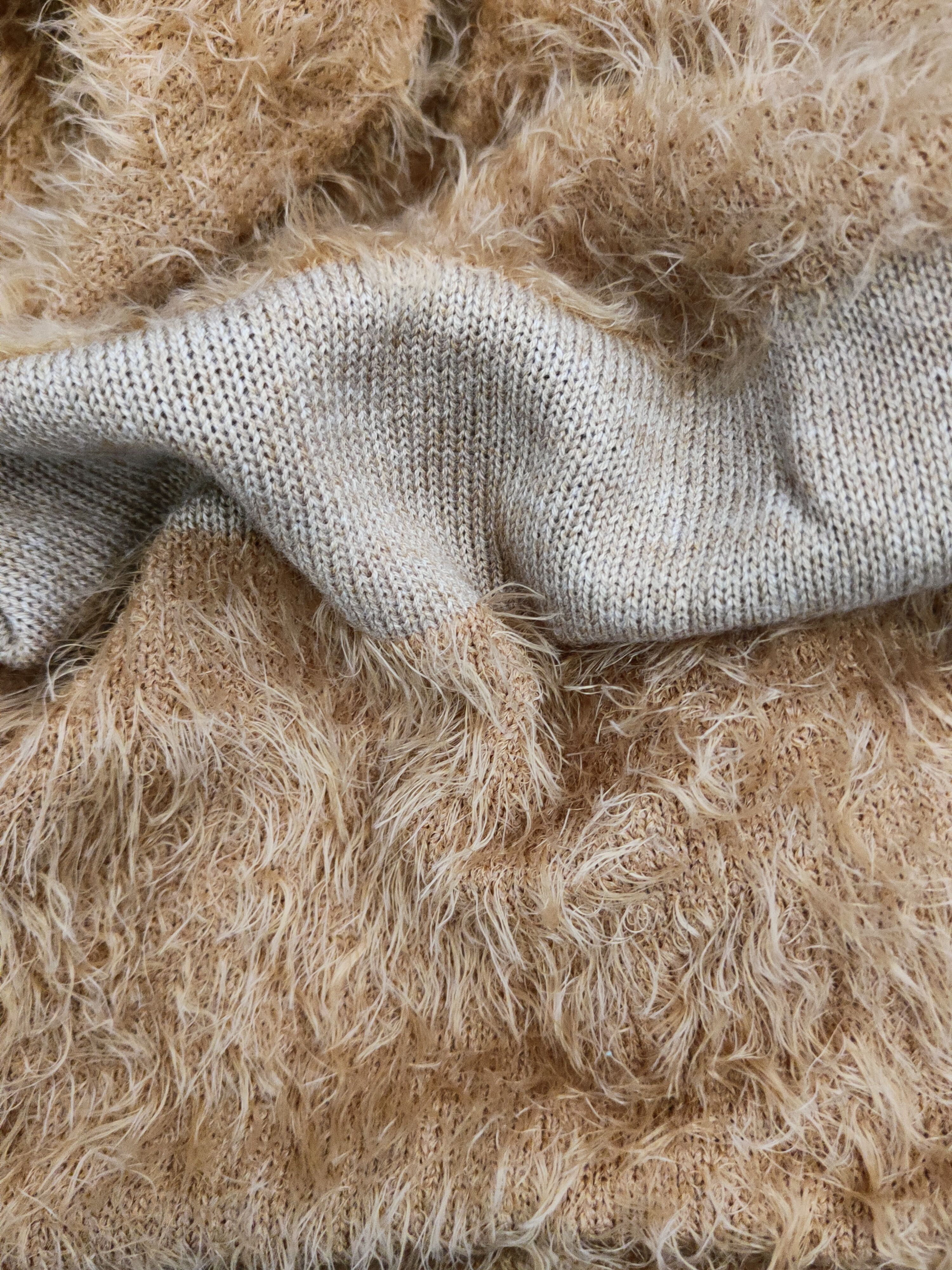DL Bou Jeloud Beige Fur Mohair Knitwear #46-446