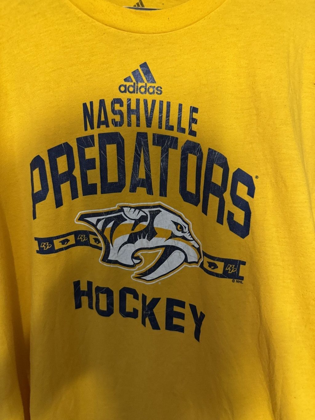 Adidas Nashville Predators Yellow Adidas T Shirt Men's Size XXL Size US XXL / EU 58 / 5 - 4 Thumbnail