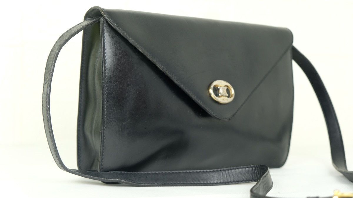 Celine Authentic Vintage CELINE Shoulder Bag Black Leather Size ONE SIZE - 2 Thumbnail