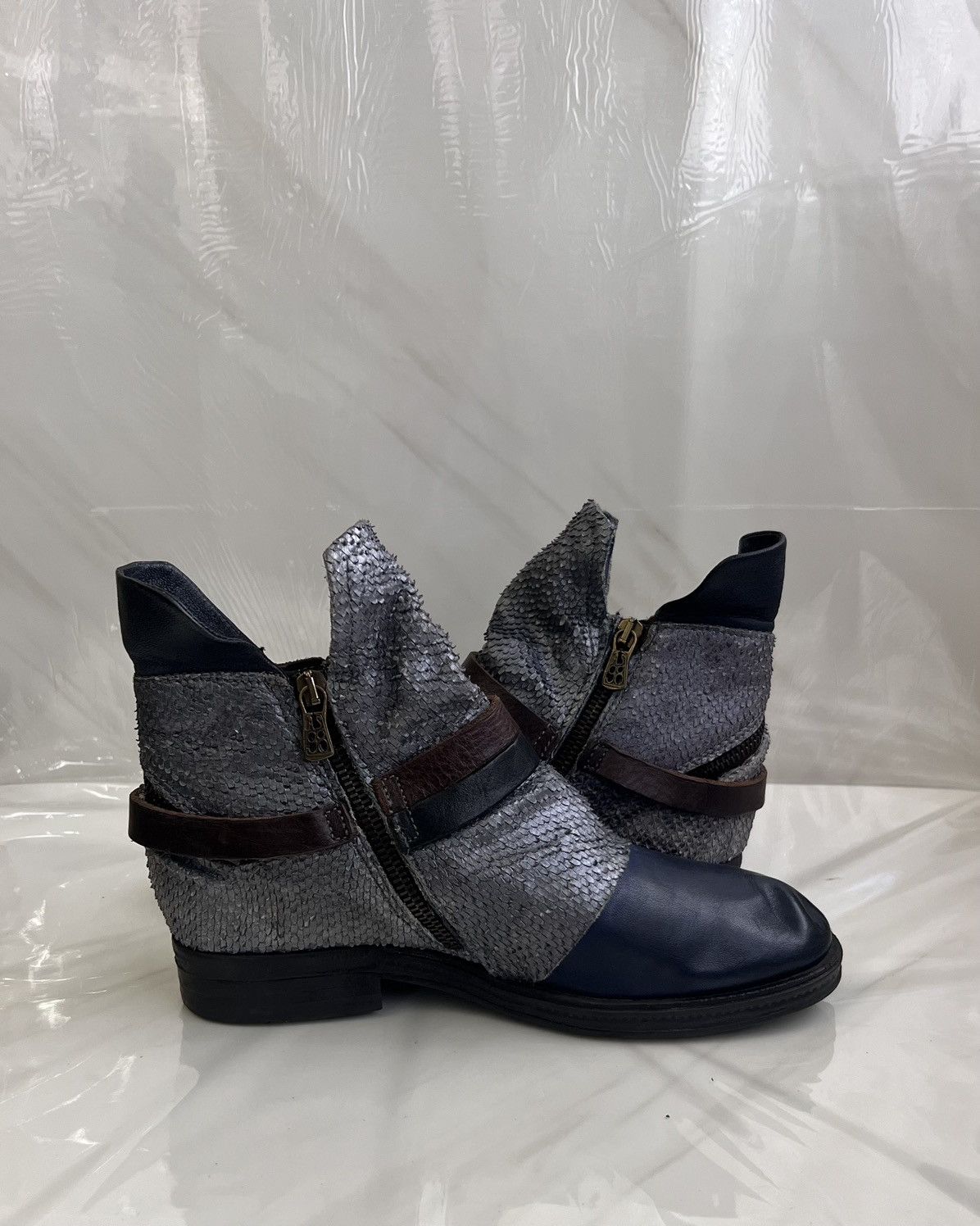 A.S.98 As 98 Airstep Zipper Boho Biker blue distressed boot Size US 8 / IT 38 - 6 Thumbnail