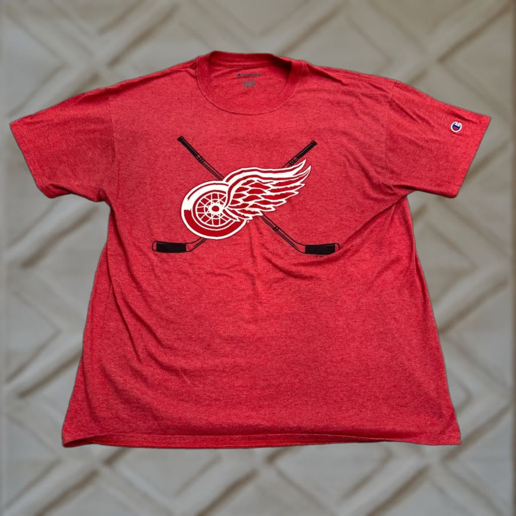 Champion Champion Detroit Red Wings NHL Hockey Graphic T-Shirt Mens Large Red Crew Tee Size US L / EU 52-54 / 3 - 1 Thumbnail