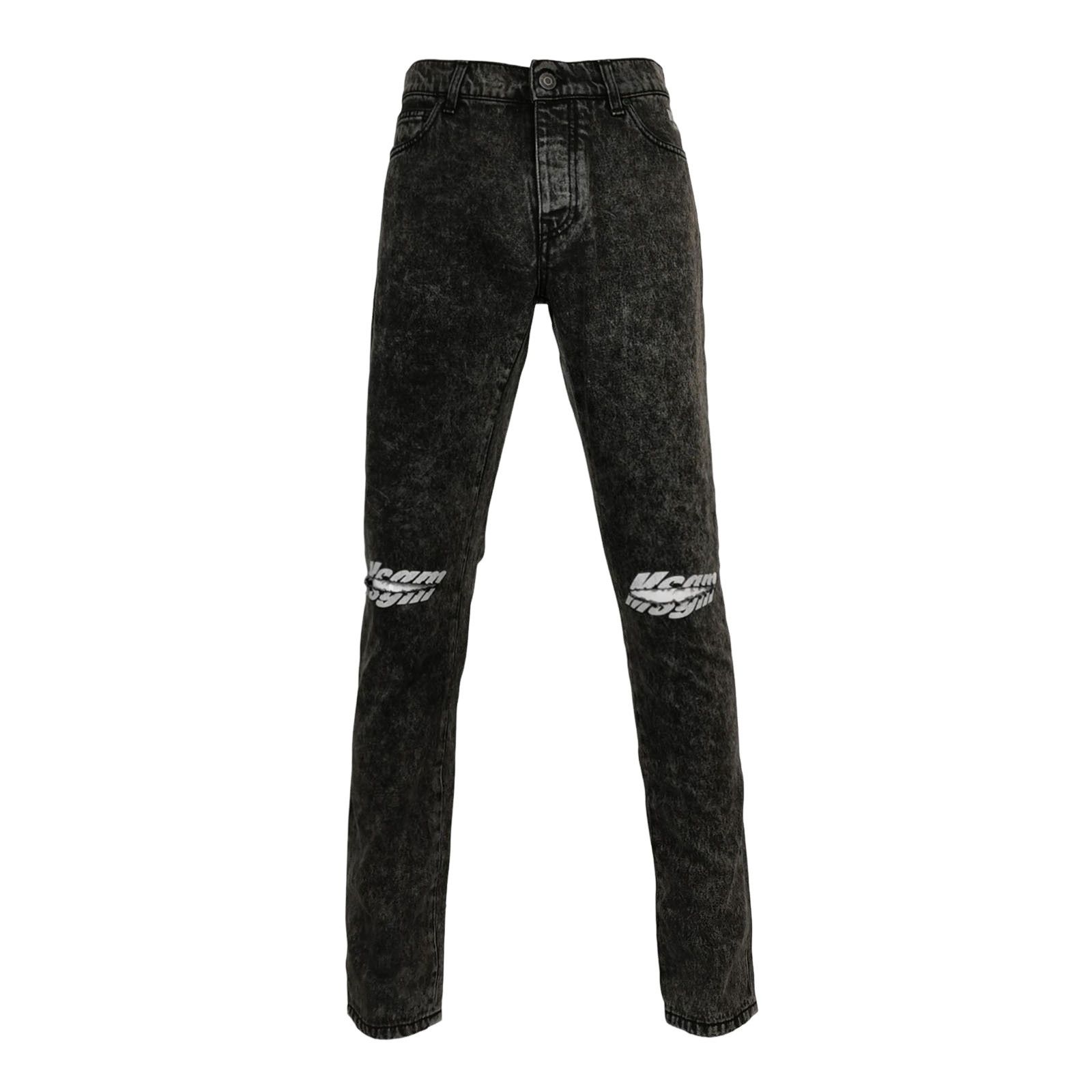 MSGM MSGM Washed Knee Logo Denim Jeans 46 Size US 30 / EU 46 - 1 Thumbnail