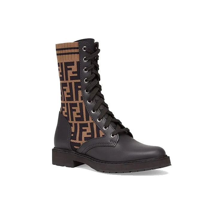 Fendi o1w1db10325 8T6780 Rockok Boots in Black & Brown Size US 9 / IT 39 - 2 Thumbnail