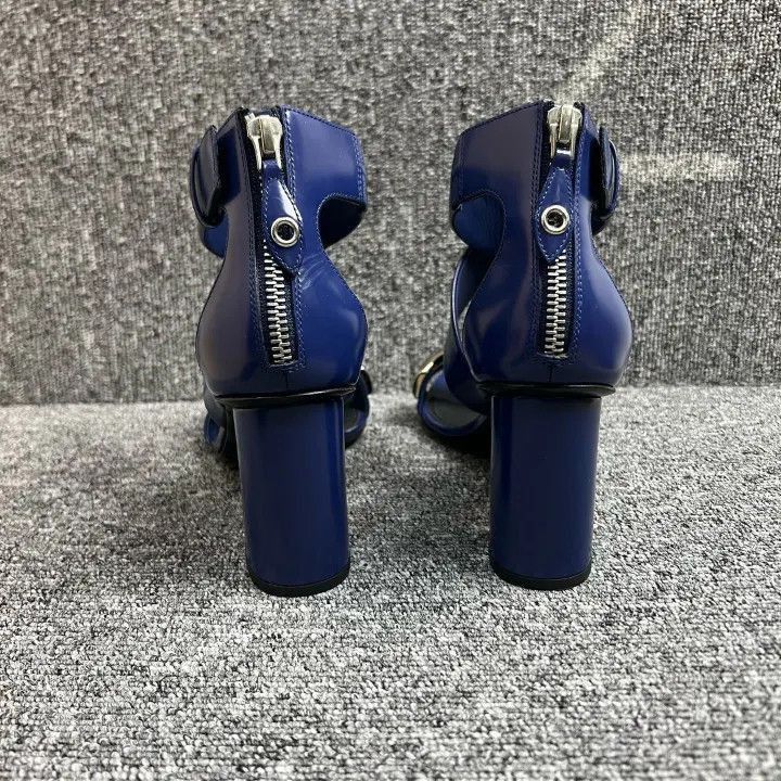 Louis Vuitton Louis Vuitton Blue High Heels with Silver Detail -2508 Size US 6 / IT 36 - 3 Thumbnail