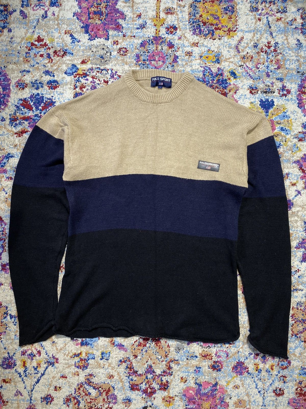 Polo Ralph Lauren Polo Sport Ralph Lauren 3 tone Knitwear Sweater Size US L / EU 52-54 / 3 - 1 Thumbnail