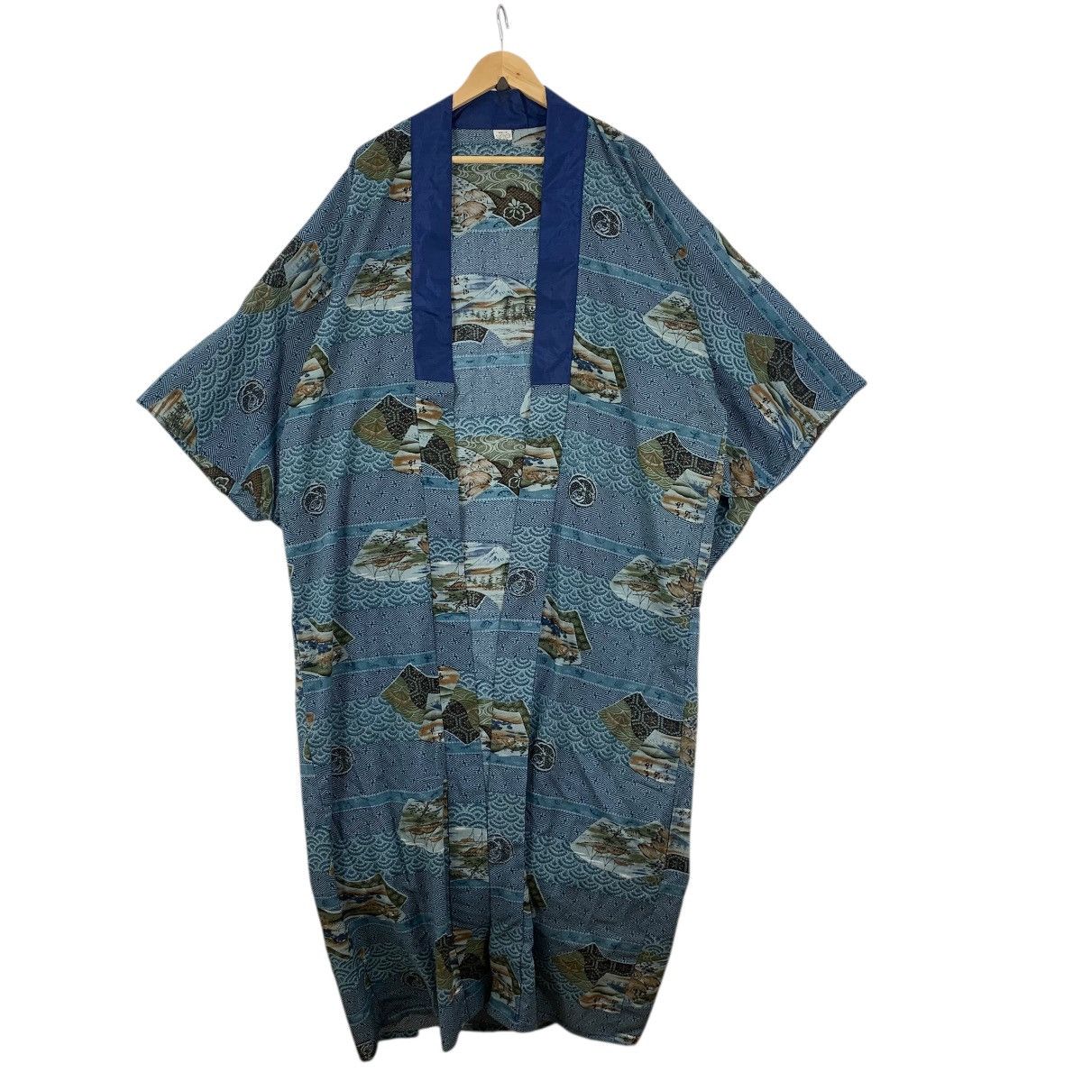 Vintage Vintage 70s KIMONO FUJI MOUNTAIN Japan Traditional Robe Coat Size XXL / US 16-18 / IT 52-54 - 3 Thumbnail