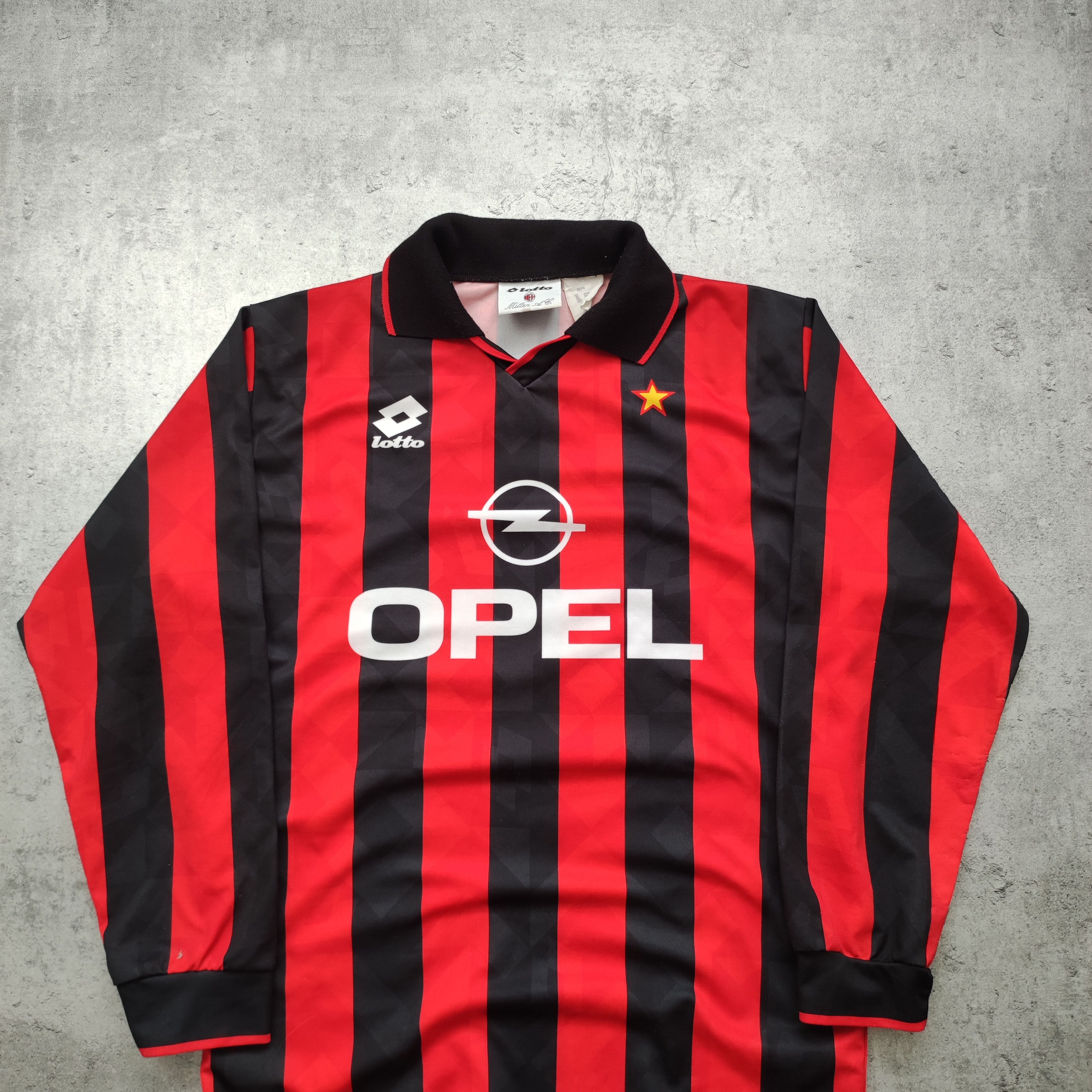 Other Unique 1/1 AC Milano 1993 Match Lotto Longsleeve Jersey Size US M / EU 48-50 / 2 - 4 Thumbnail