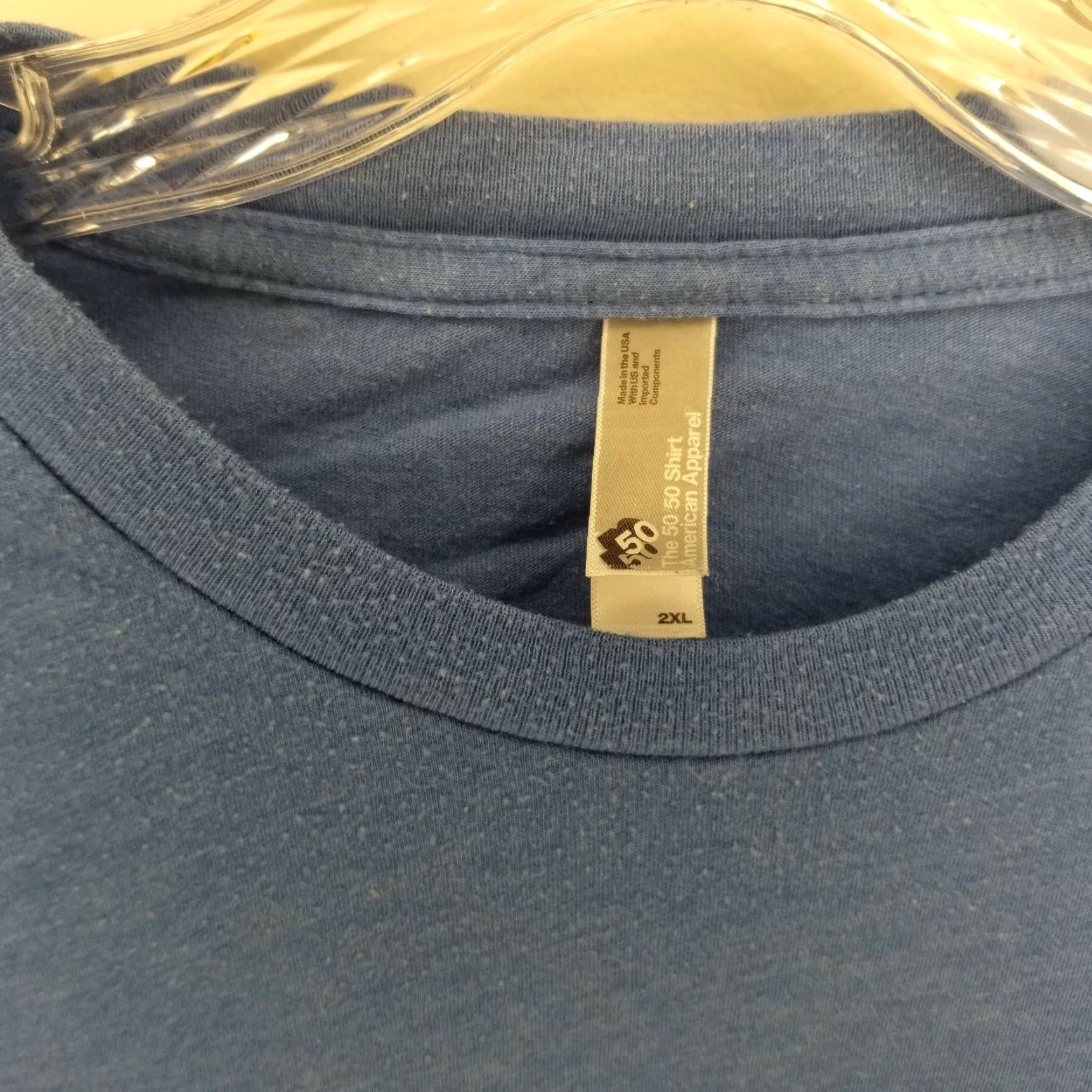 Vintage 50 50 Men's Blue Short Sleeve T-Shirt 2XL Size US XXL / EU 58 / 5 - 3 Thumbnail