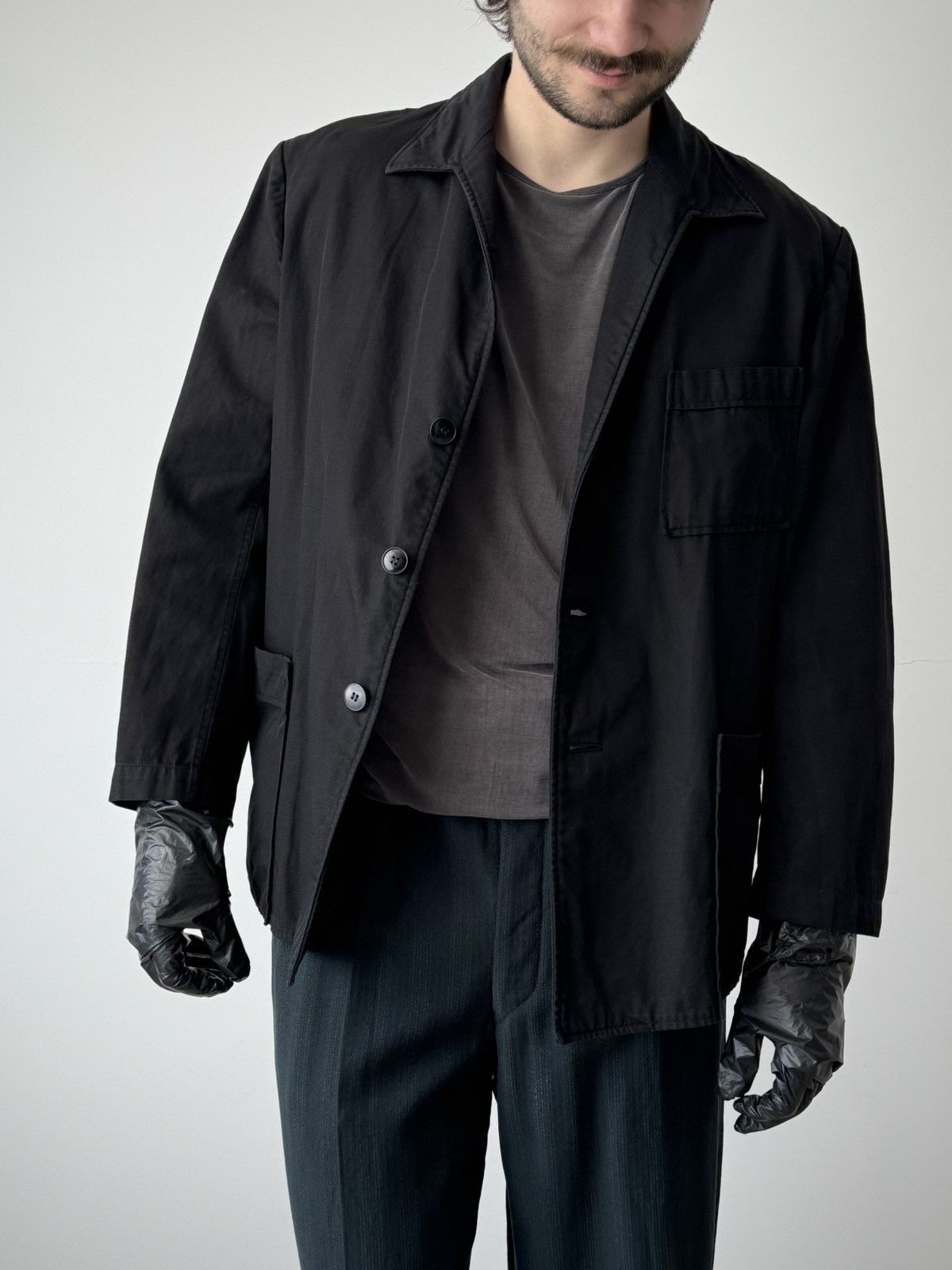 Vintage Vintage Old European Work Atelier Black Chore Jacket Size US M / EU 48-50 / 2 - 1 Thumbnail