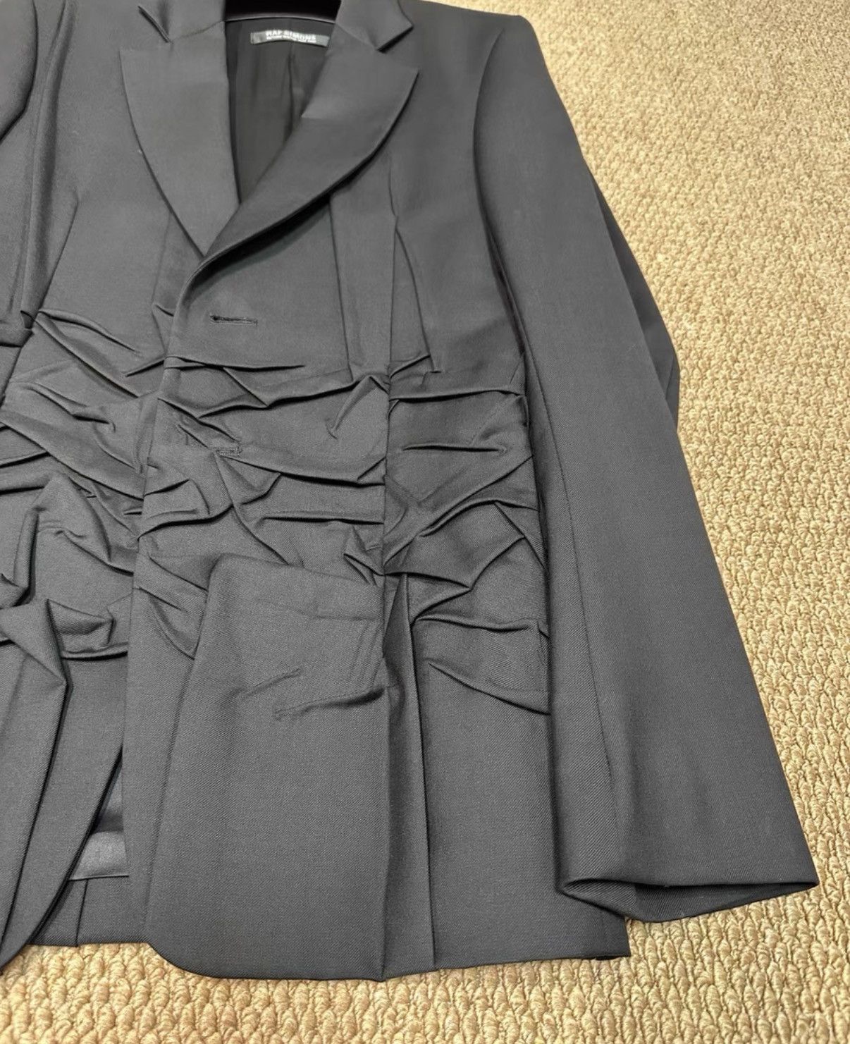 Raf Simons Raf Simons 04AW Black Ruched Deconstructed Blazer K23 Size US S / EU 44-46 / 1 - 3 Thumbnail
